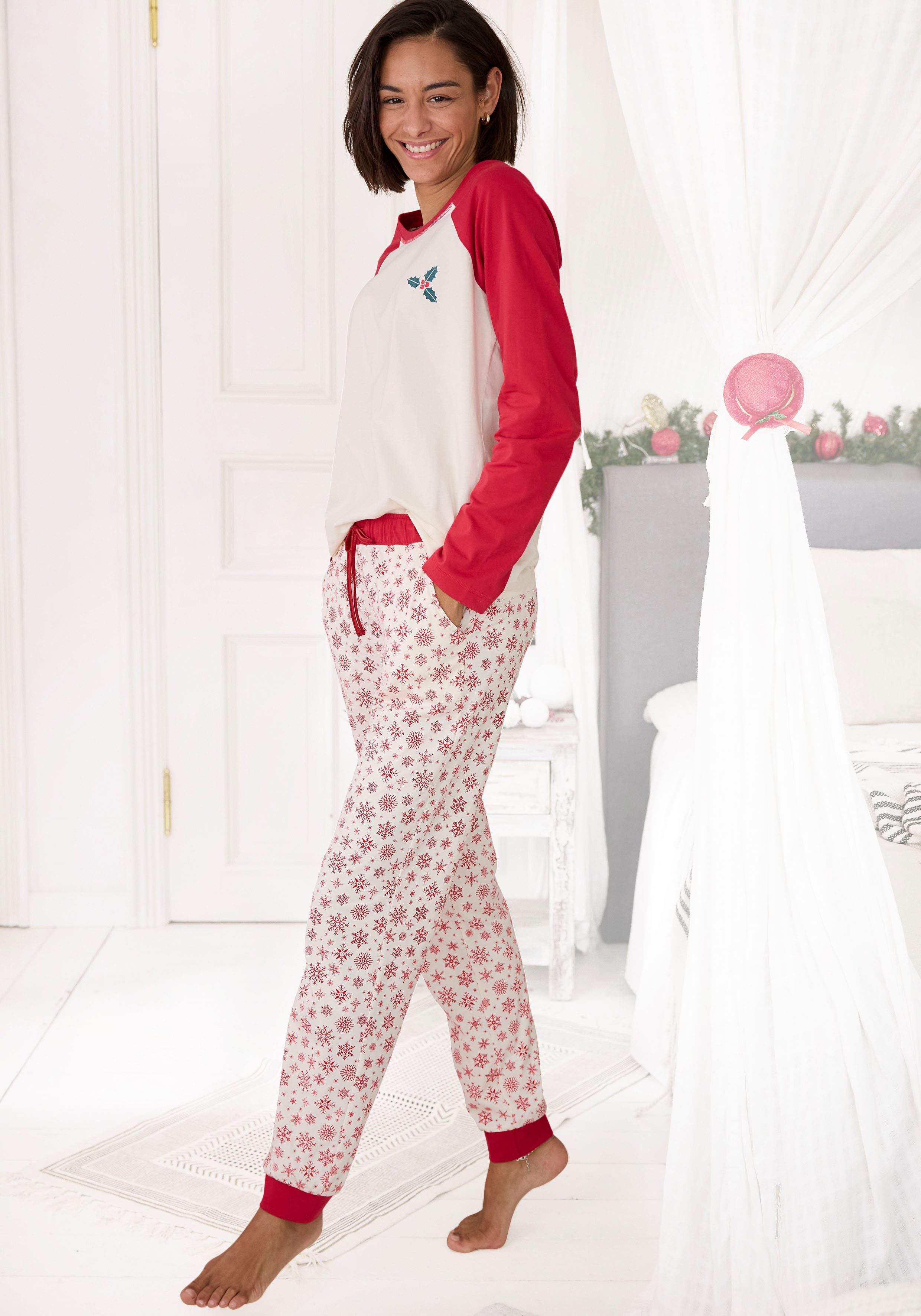 Lascana Pyjama met wintermotieven