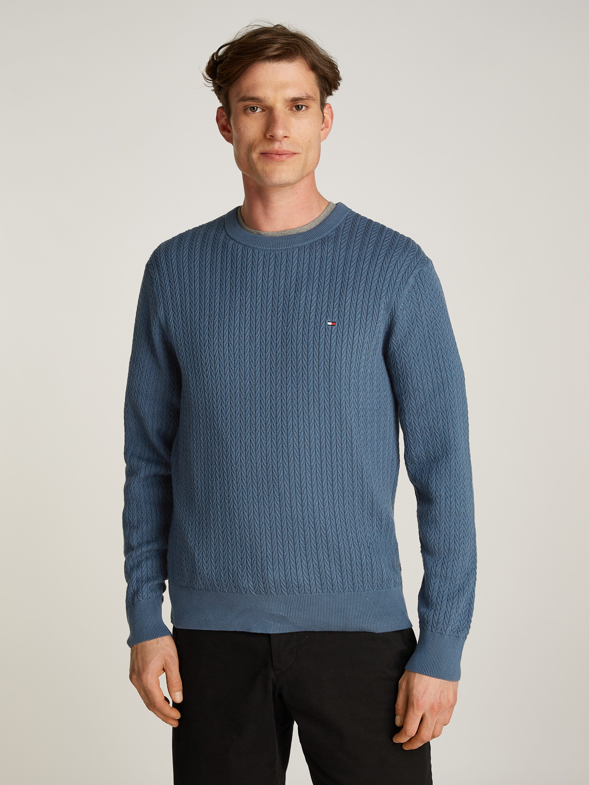 Tommy Hilfiger Gebreide trui HERRINGBONE STRUCTURE C NK