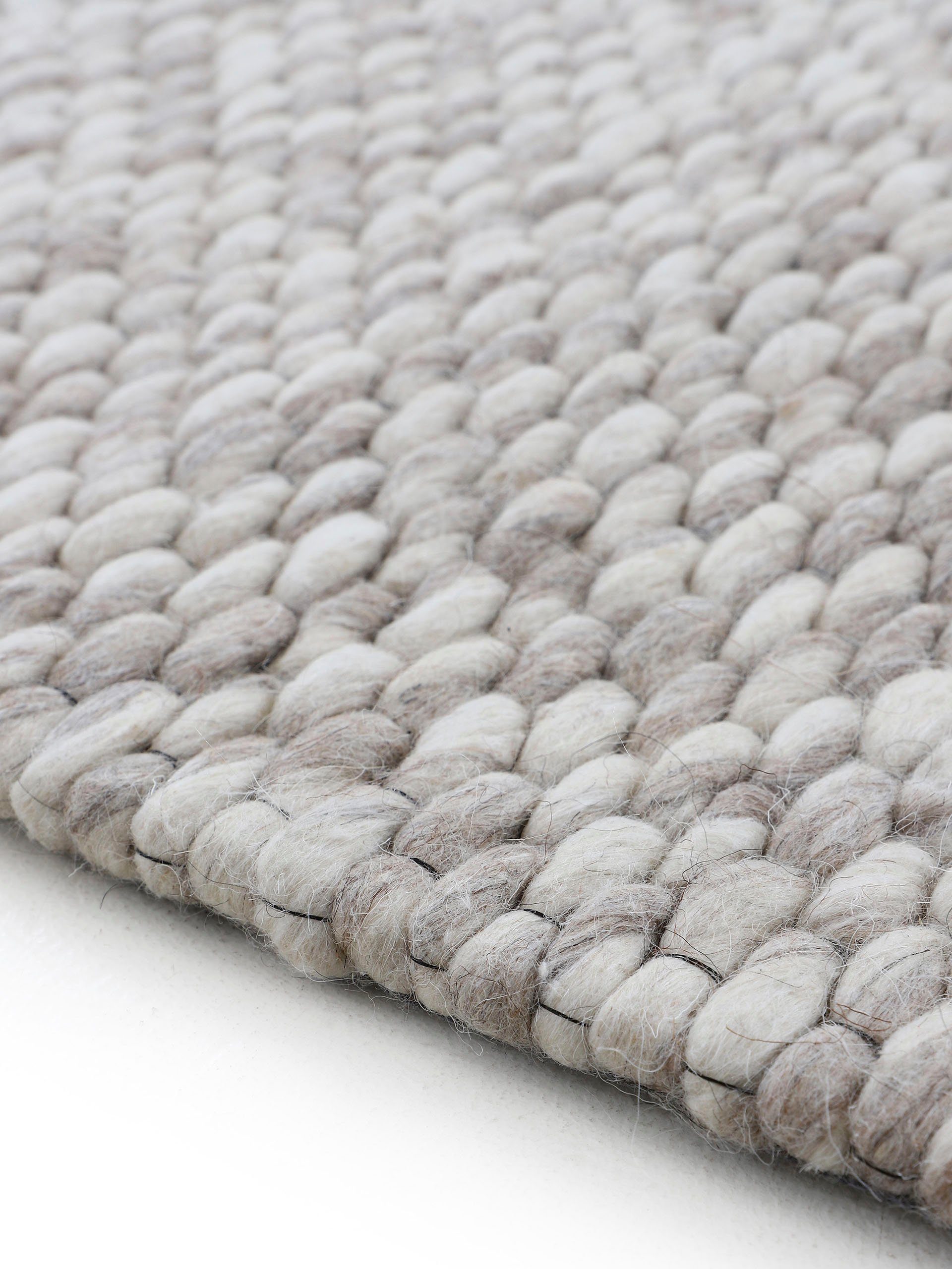carpetfine Wollen kleed Sina grove structuur, tijdloos design, 100% wol, woonkamer