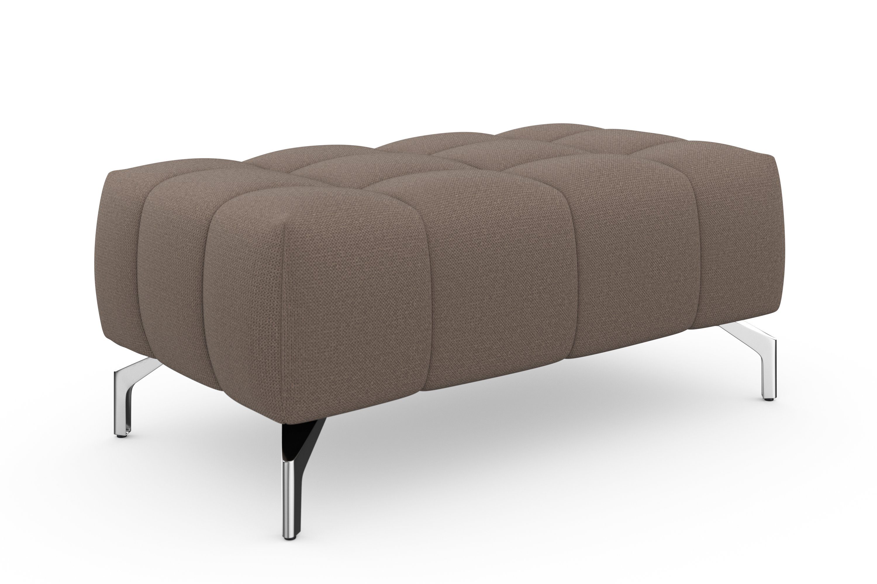 sit&more Hocker Blauw met zilverkleurige poten