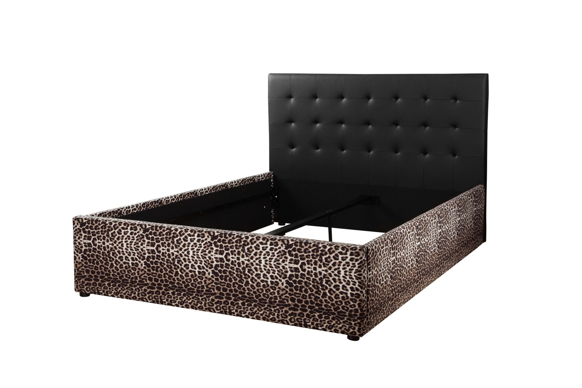 Home affaire Gestoffeerd bed Hamar-Leo, OTTO's Choice, luipaardbed, kunstleer met fluweelstof
