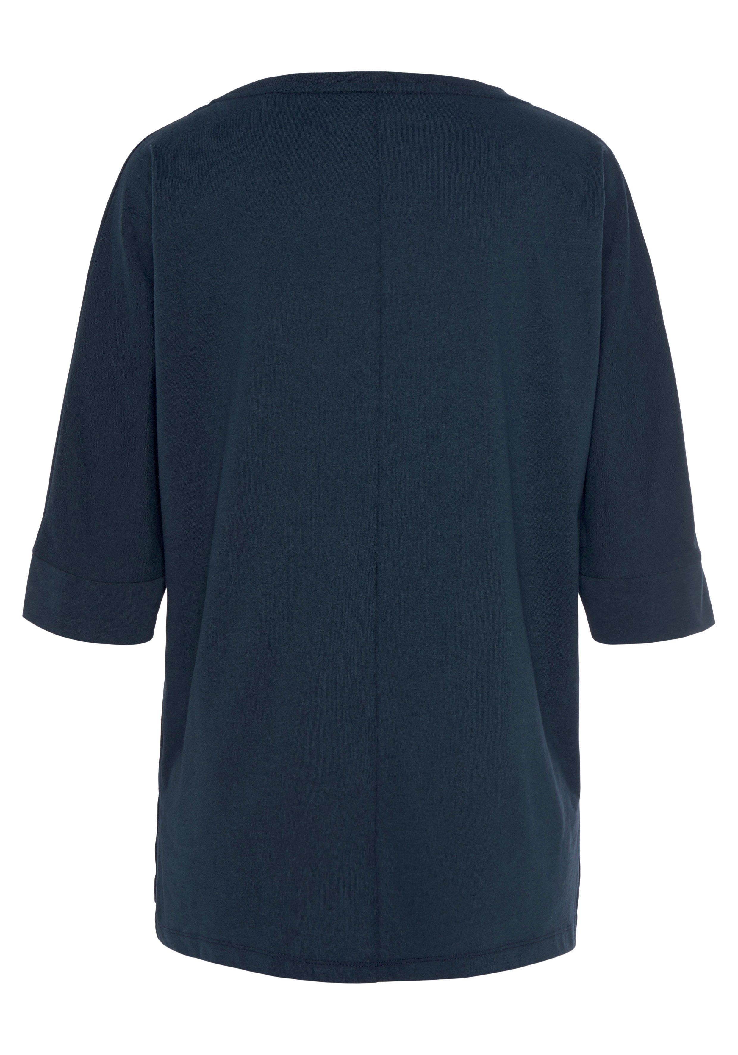 Elbsand Shirt met 3/4-mouwen met logoprint, katoenmix, losse pasvorm