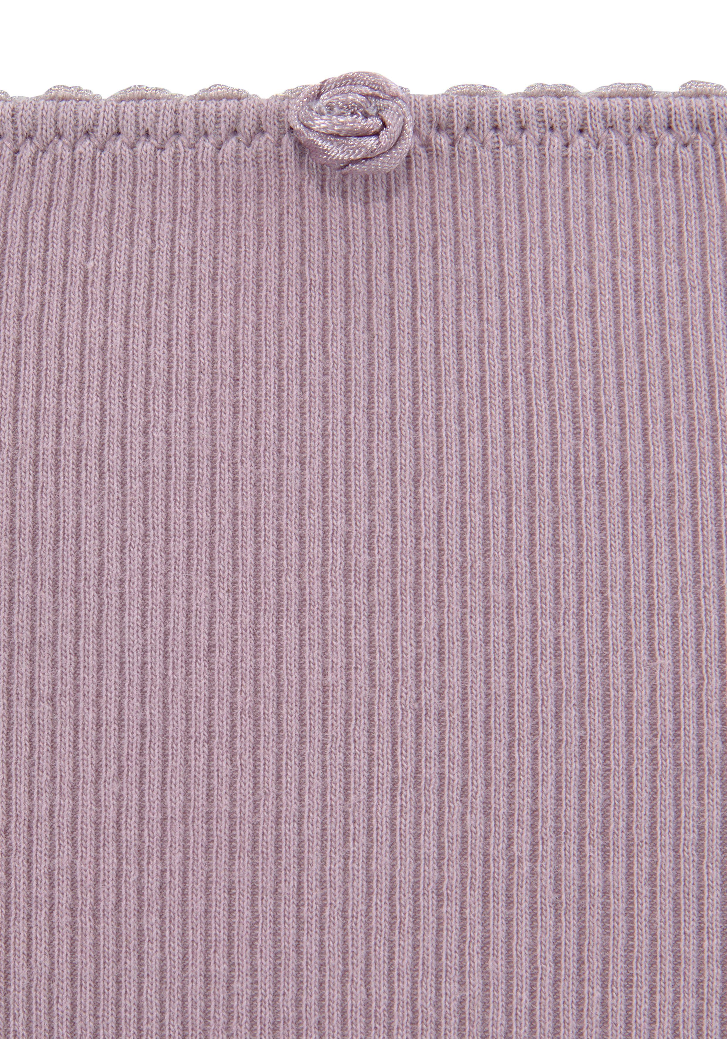 Vivance Tailleslip van zachte en elastische ribstof met delicate roosjes vooraan (3 stuks)
