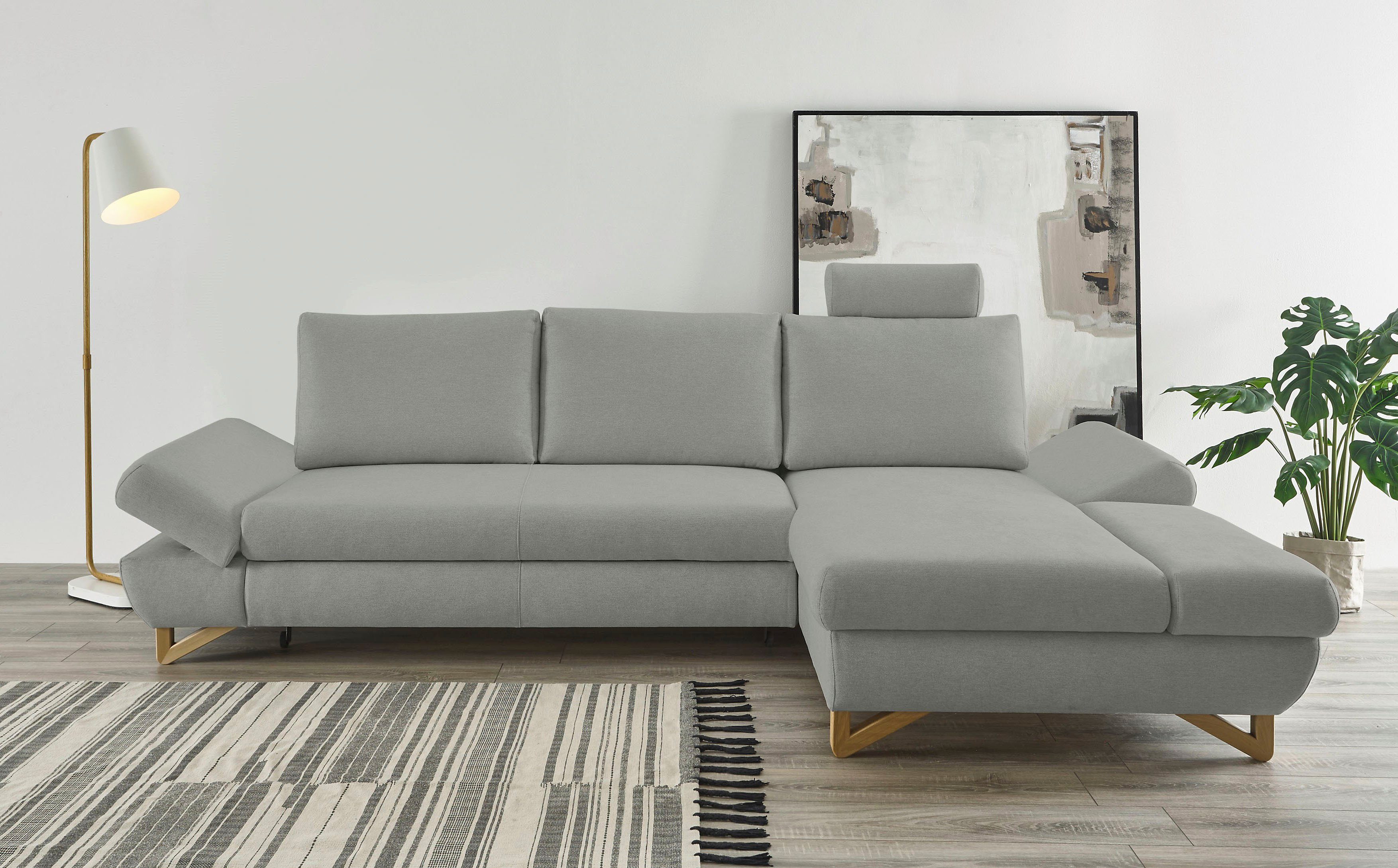 INOSIGN Slaapbank City/Giron comfortabele slaapbank (ligoppervlak 245 x 138 cm) en bedlade grijs, slaapbanken, Met slaapfunctie, mit Bett-Funktion