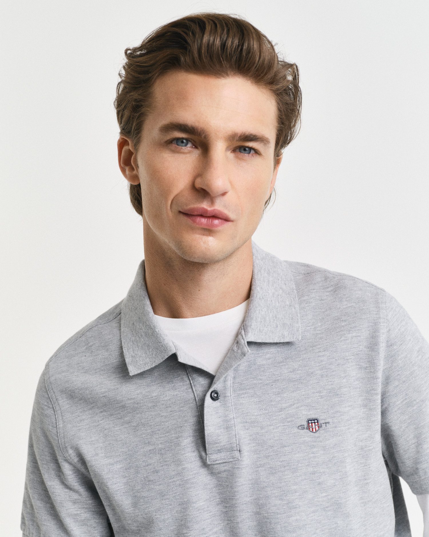 Gant Poloshirt REG SHIELD SS PIQUE POLO met logo en platte breikraag 100% katoen pique