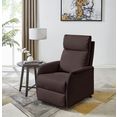 delavita relaxfauteuil berit met een praktische elektrische relaxfunctie, zit- en lighouding mogelijk, opstahulp, zithoogte 47 cm bruin