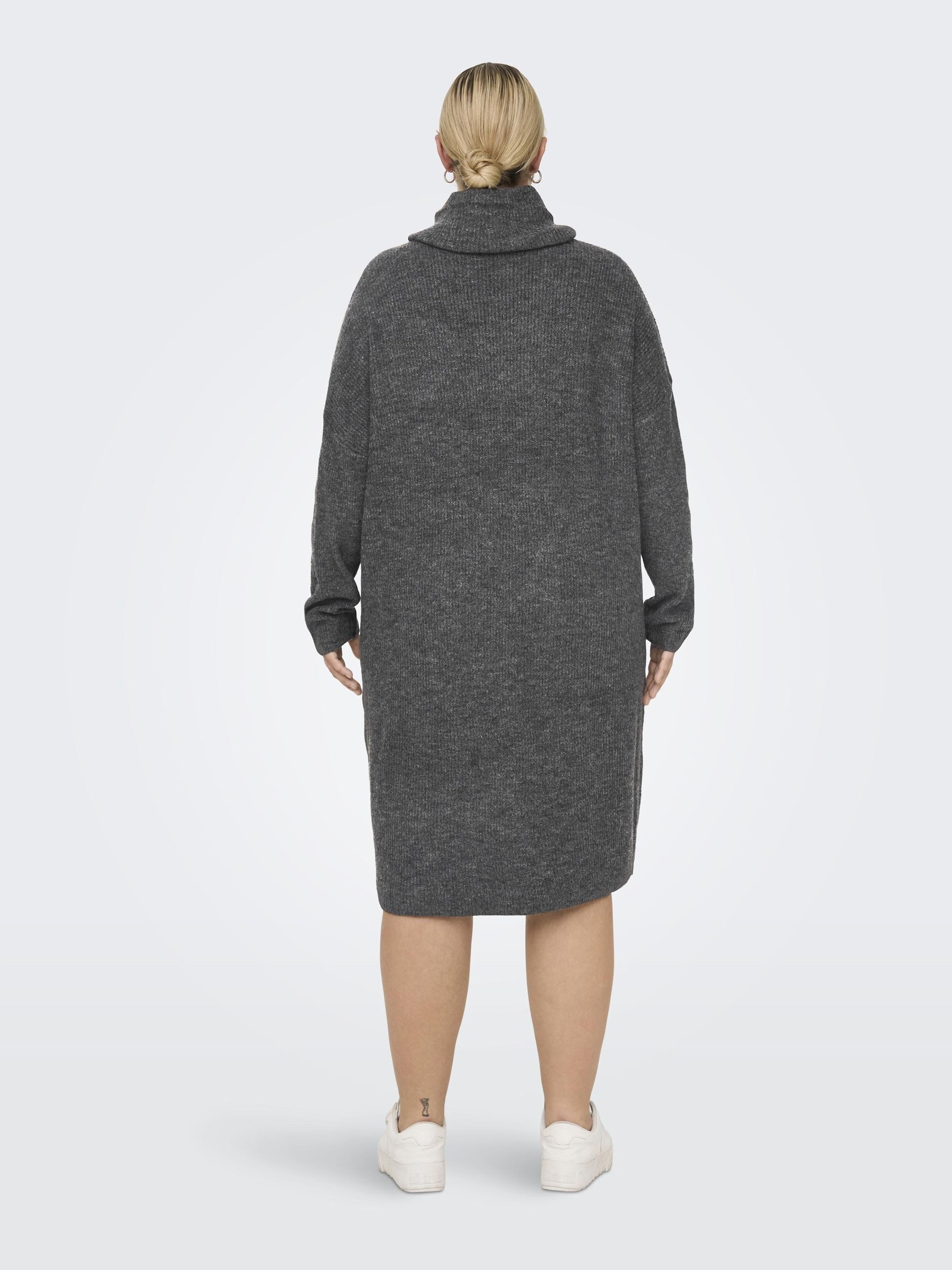 ONLY CARMAKOMA Gebreide jurk CARJANA L S COWLNCK DRESS WOOL KNT
