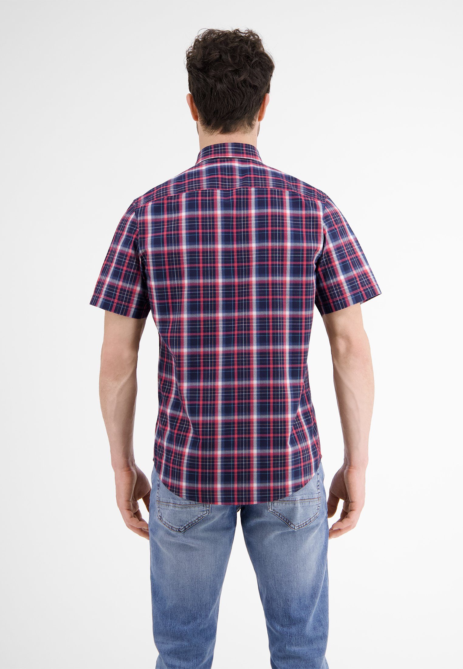 Lerros Overhemd met korte mouwen LERROS korte mouw overhemd *Poplin Check*