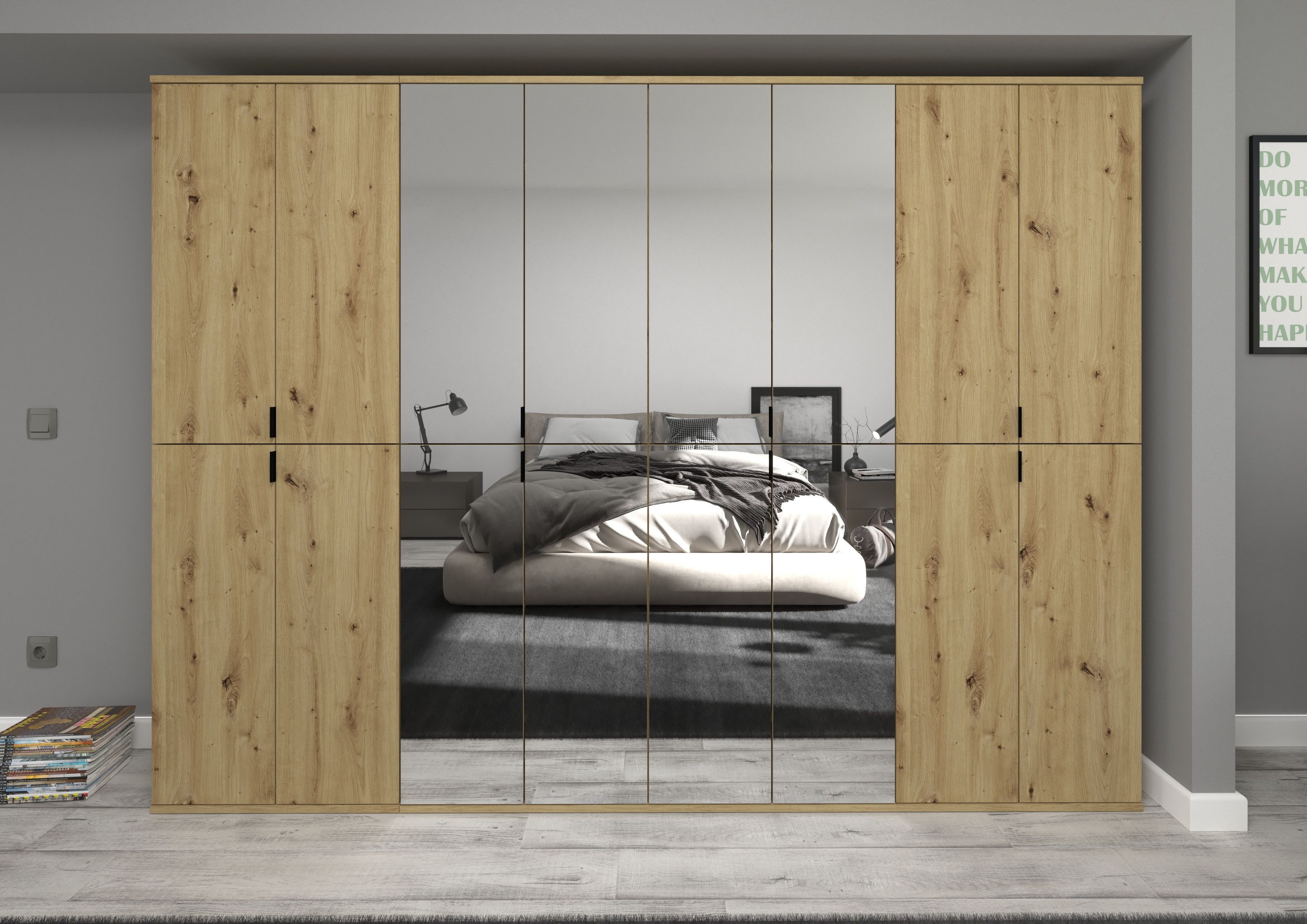 INOSIGN Halmeubelset Trondheim, Breedte 244 cm, bestaande uit 4 Kasten, 16 Deuren, 36 Vakken (set, 4-delig)