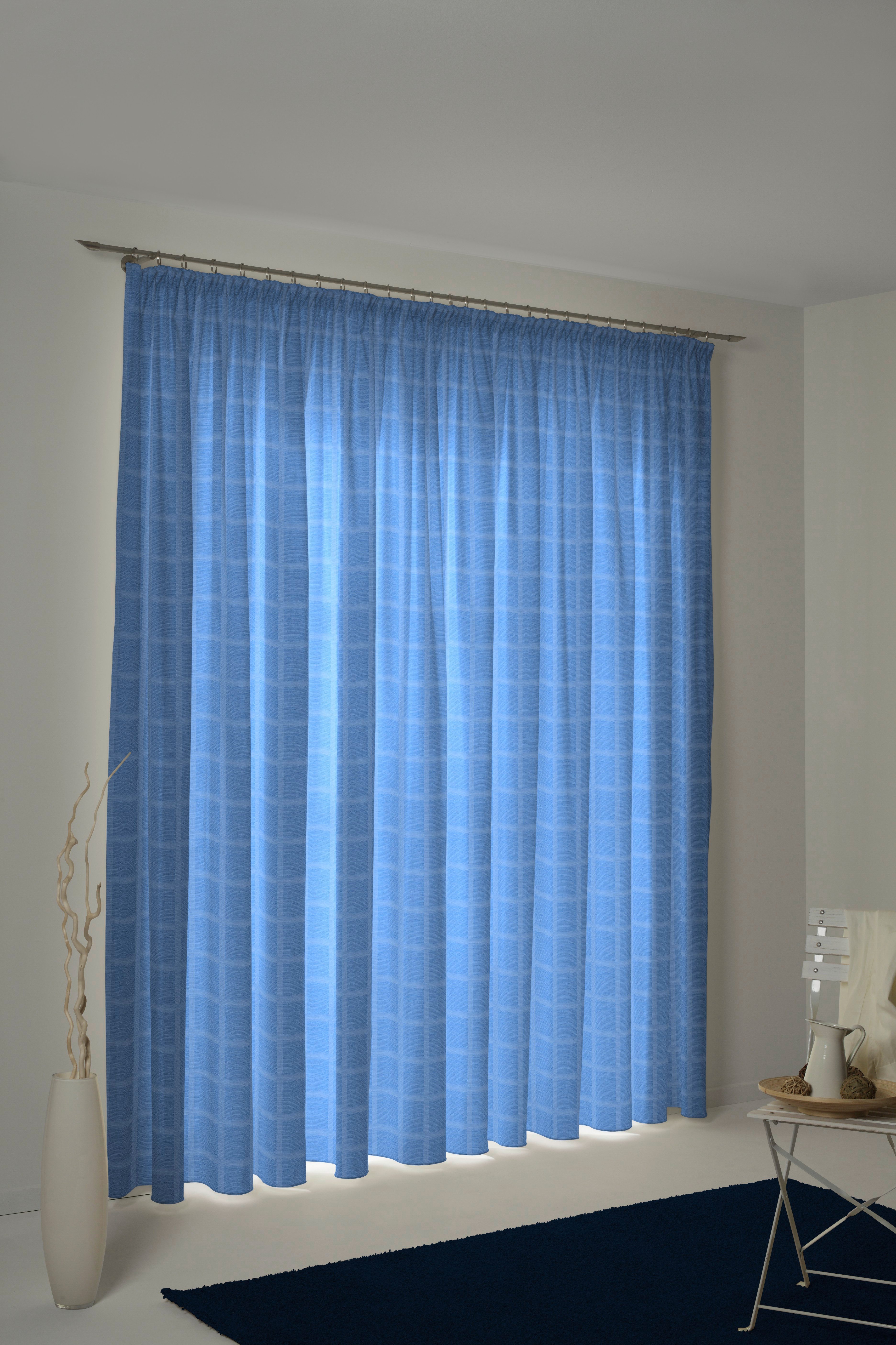 Wirth Gordijn Toco-ruit (1 stuk) kant & klaar gordijnen maat hxb: 200x132 cm blauw