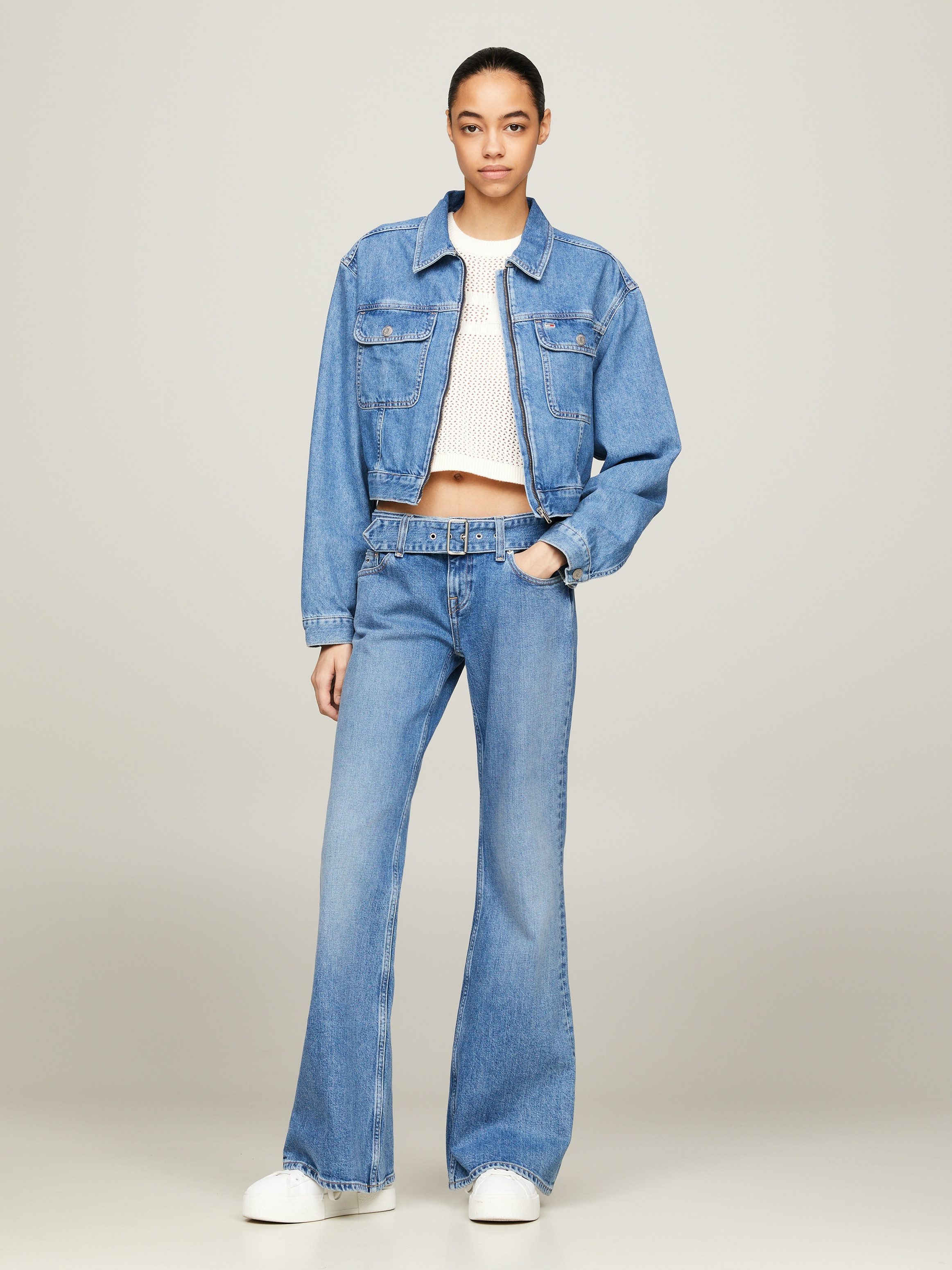 TOMMY JEANS Wijd uitlopende jeans LW FLR BELTED BH7136