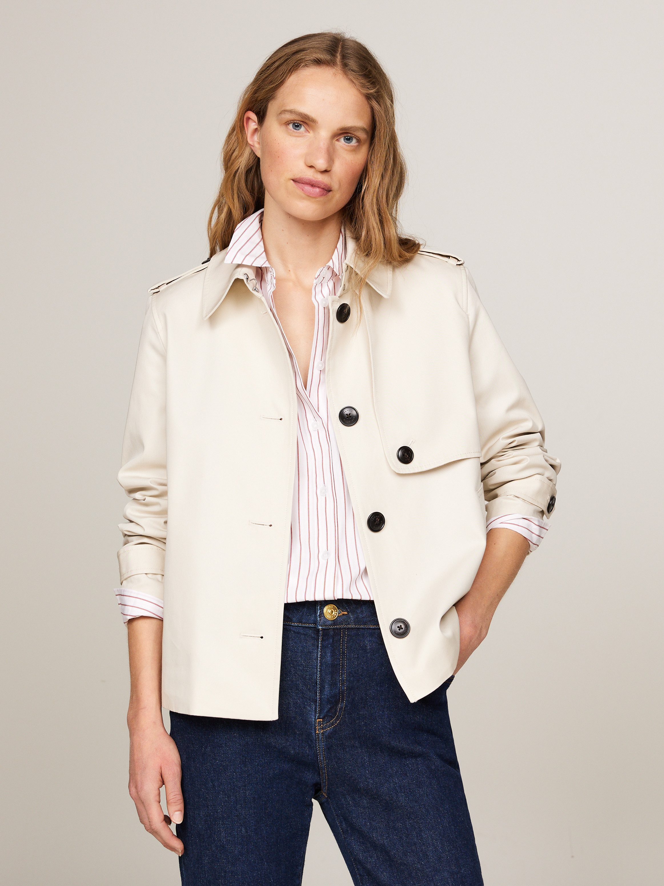 Tommy Hilfiger Kort jack COTTON SB SHORT TRENCH met typische trenchdetails