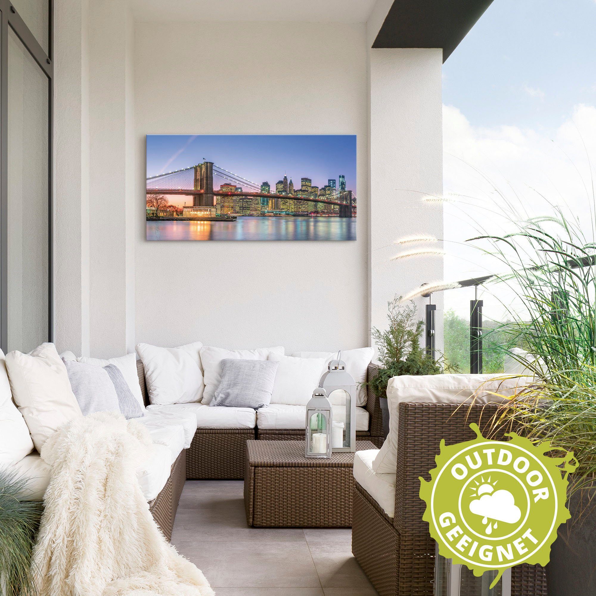 Artland Artprint Skyline New York City als artprint van aluminium, artprint voor buiten, artprint op linnen, poster, muursticker