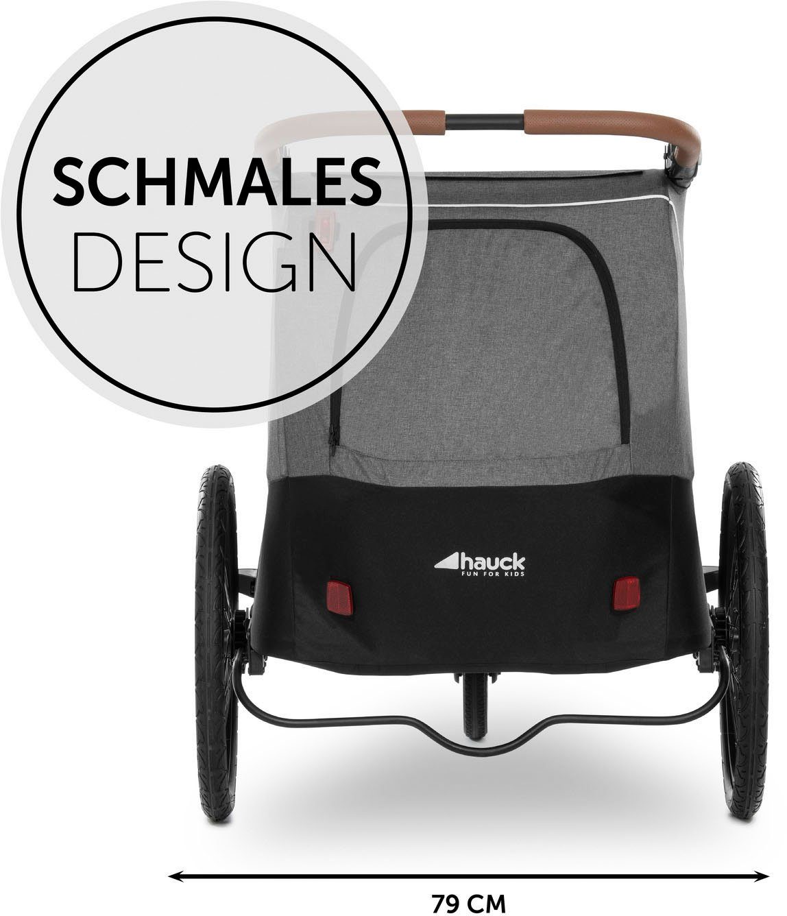 Hauck Kinderen fiets aanhanger 2in1 Bike Trailer und Buggy Dryk Duo, melange grey