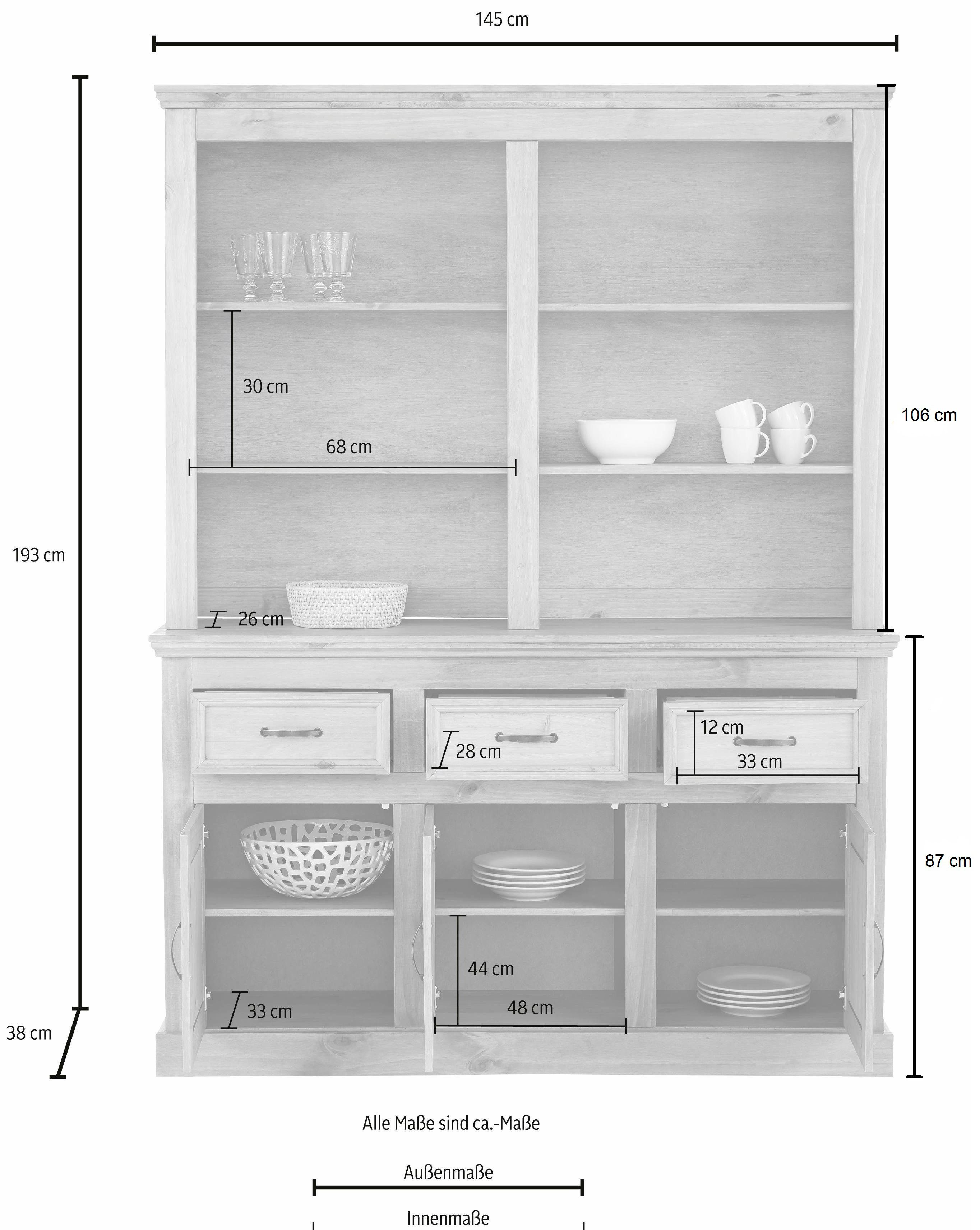 Home affaire Buffetkast Selma Breedte 145 cm