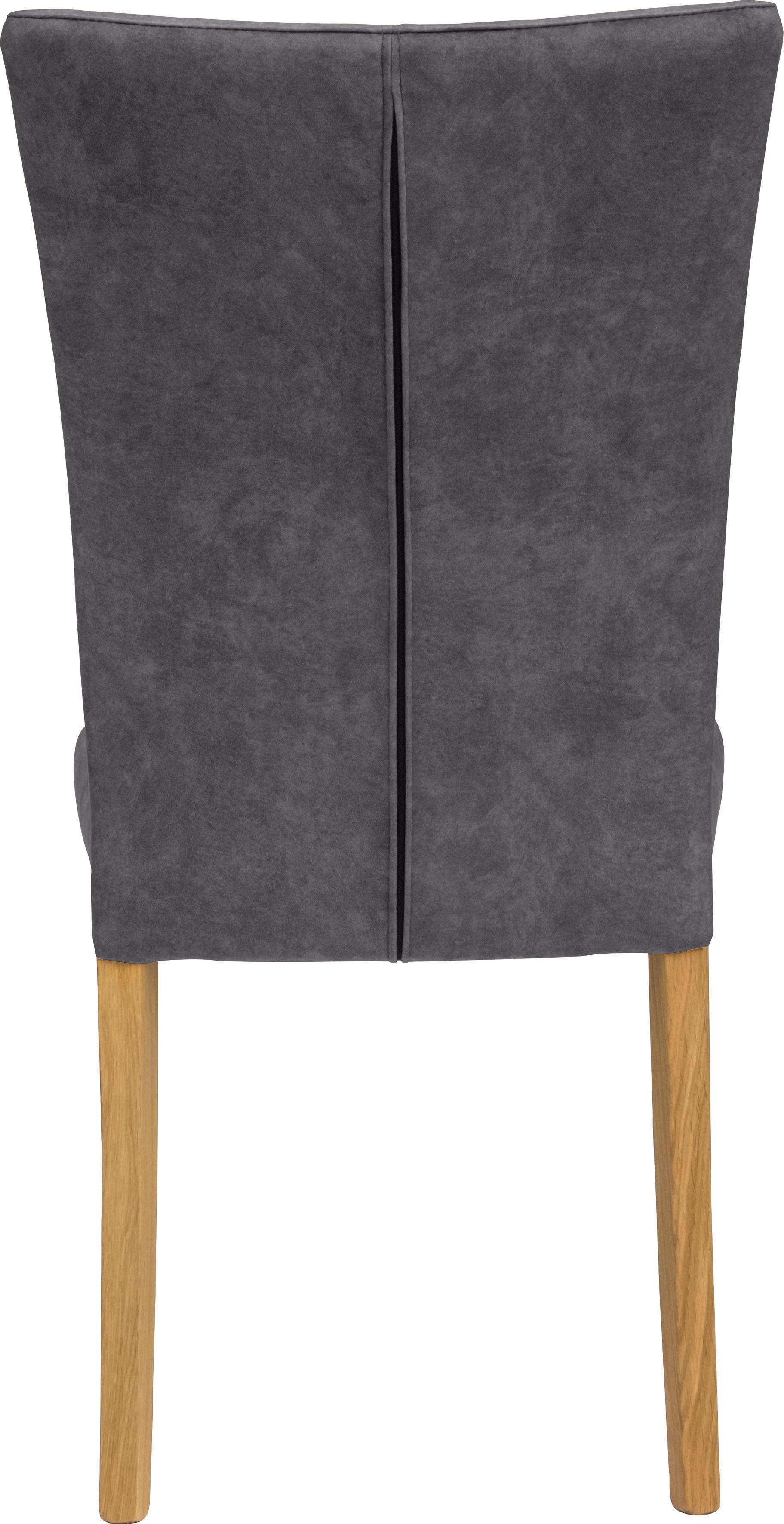 Home affaire Eetkamerstoel Aspen gestoffeerde stoel Massief houten frame, in veel bekledingskwaliteiten landhuis (set, 2 stuks)