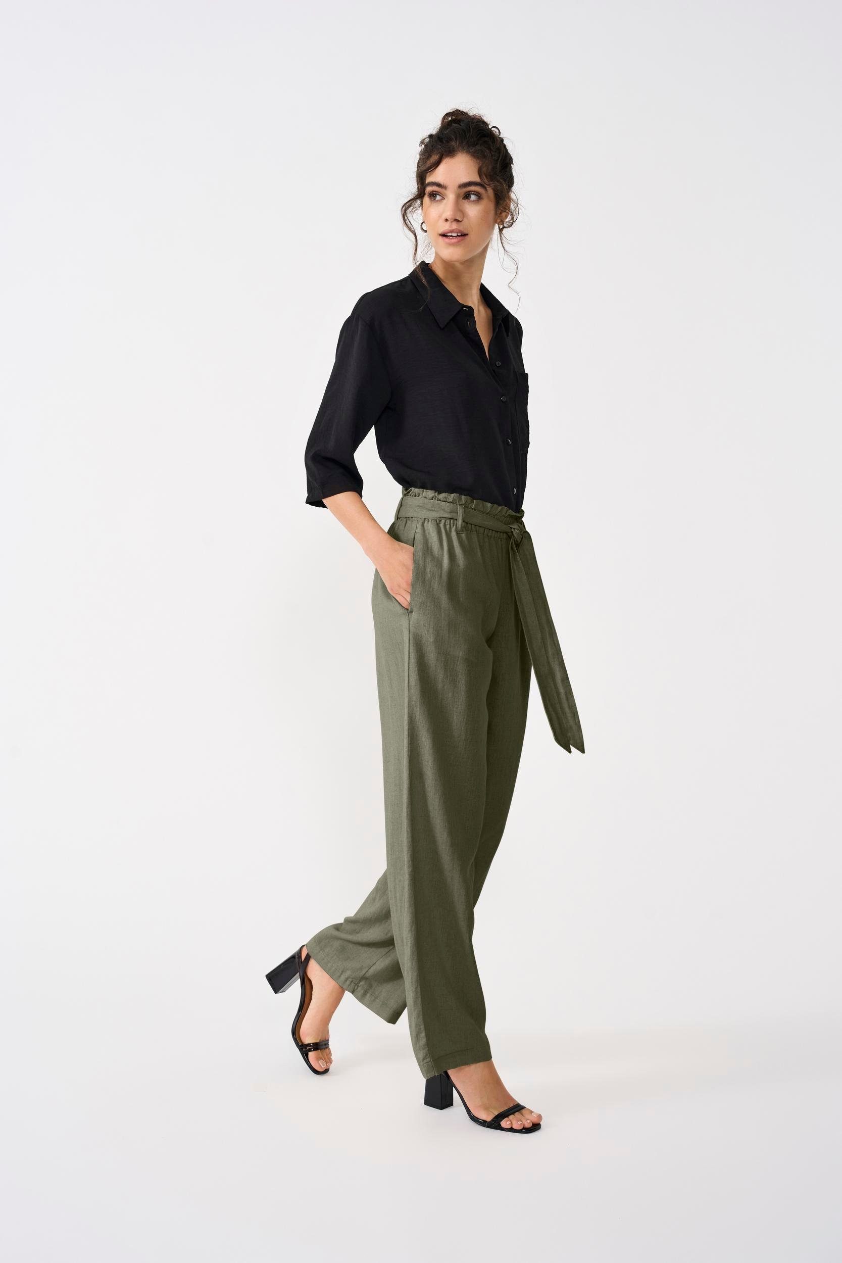 JDY Culotte JDYSAY MW LINEN BELT PANT WVN NOOS