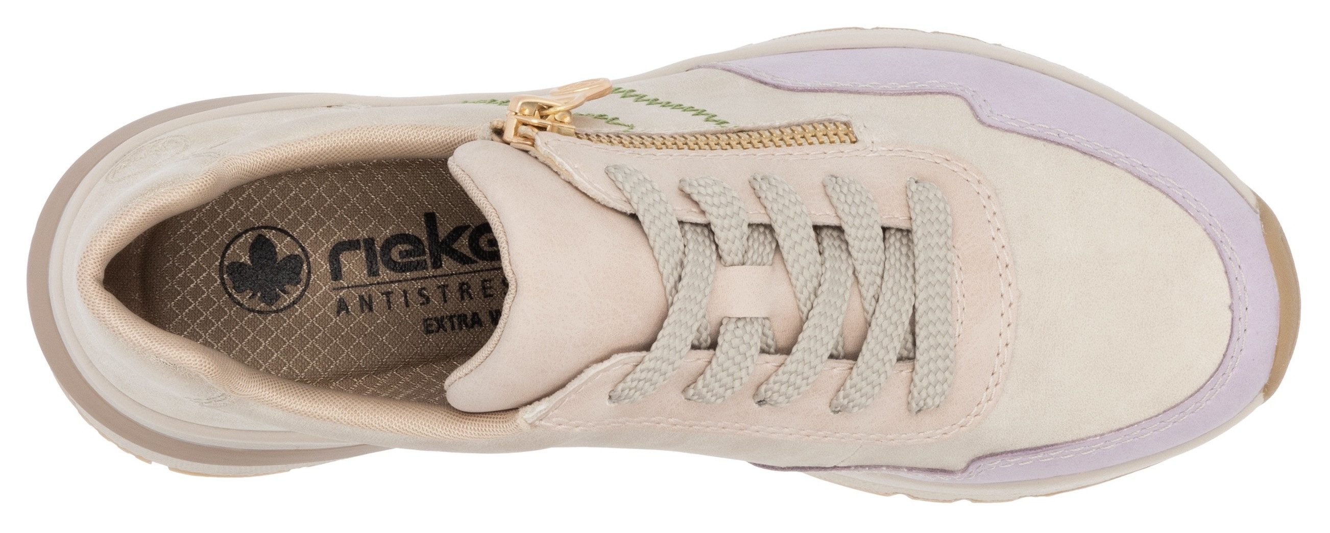 Rieker Sneakers met sleehak , vrijetijdsschoen, lage schoen, veterschoen in comfortabele vorm