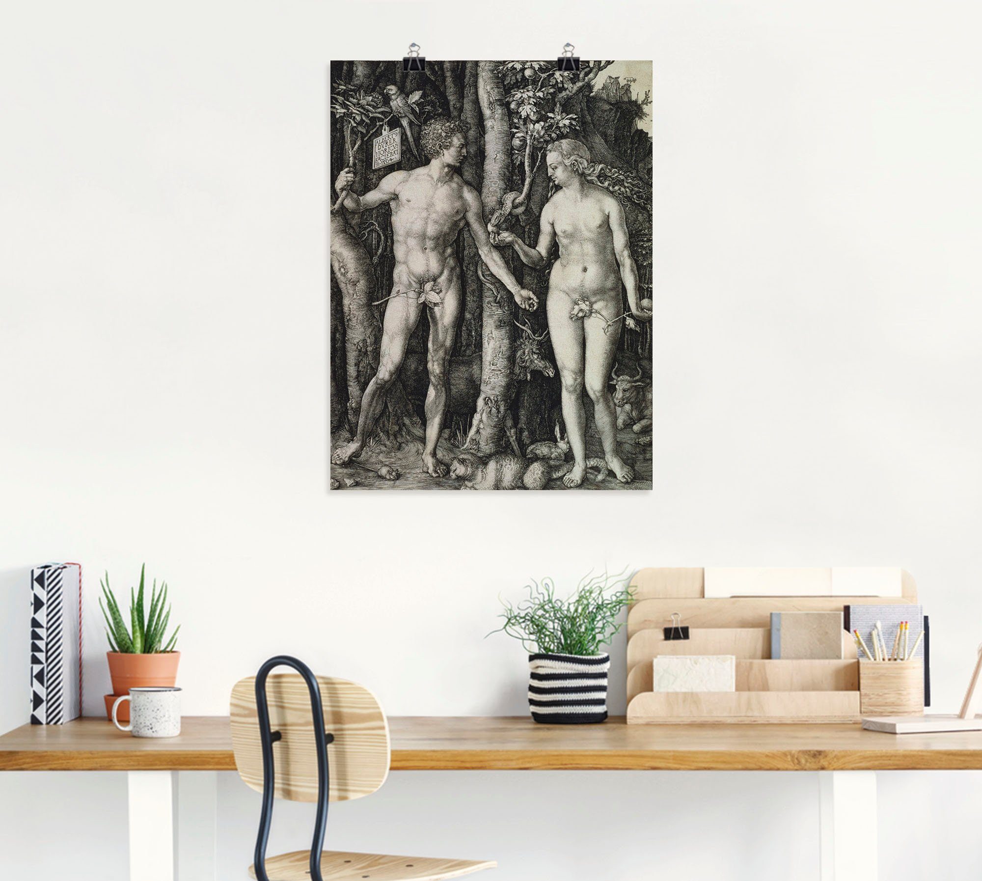 Artland Artprint Adam en Eva. 1504 als artprint op linnen, poster in verschillende formaten maten