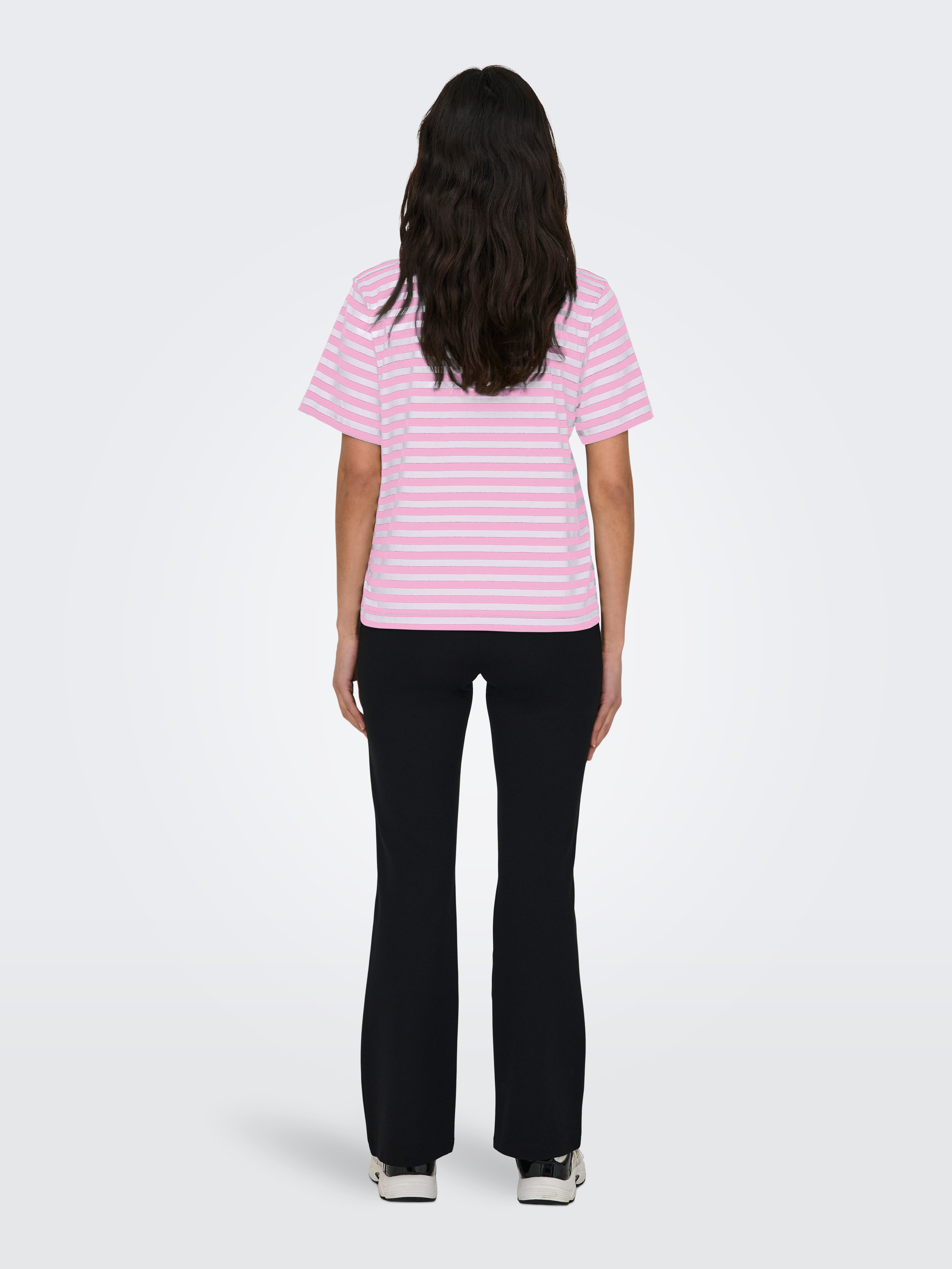 Only Shirt met korte mouwen ONLLIVINA S/S STRIPE TEE JRS NOOS