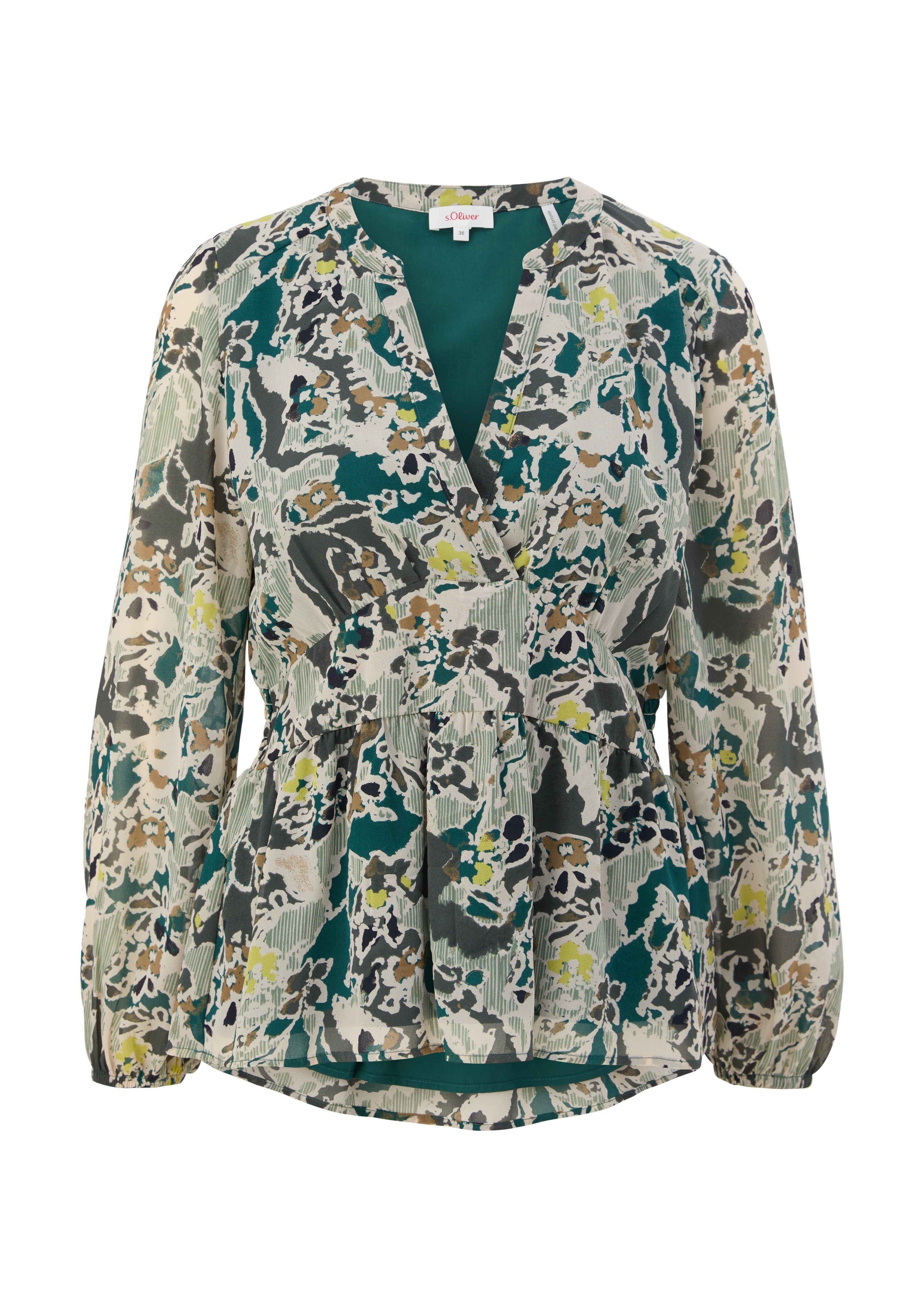 s.Oliver Blouse met lange mouwen met v-hals