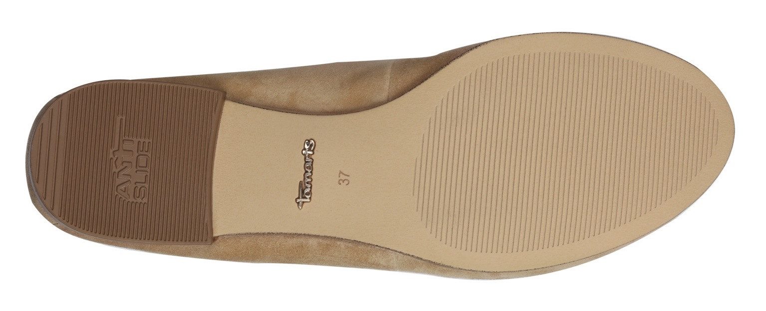 Tamaris Ballerina's , blockhak, business schoen, instapschoen met schattige decoratieve strik