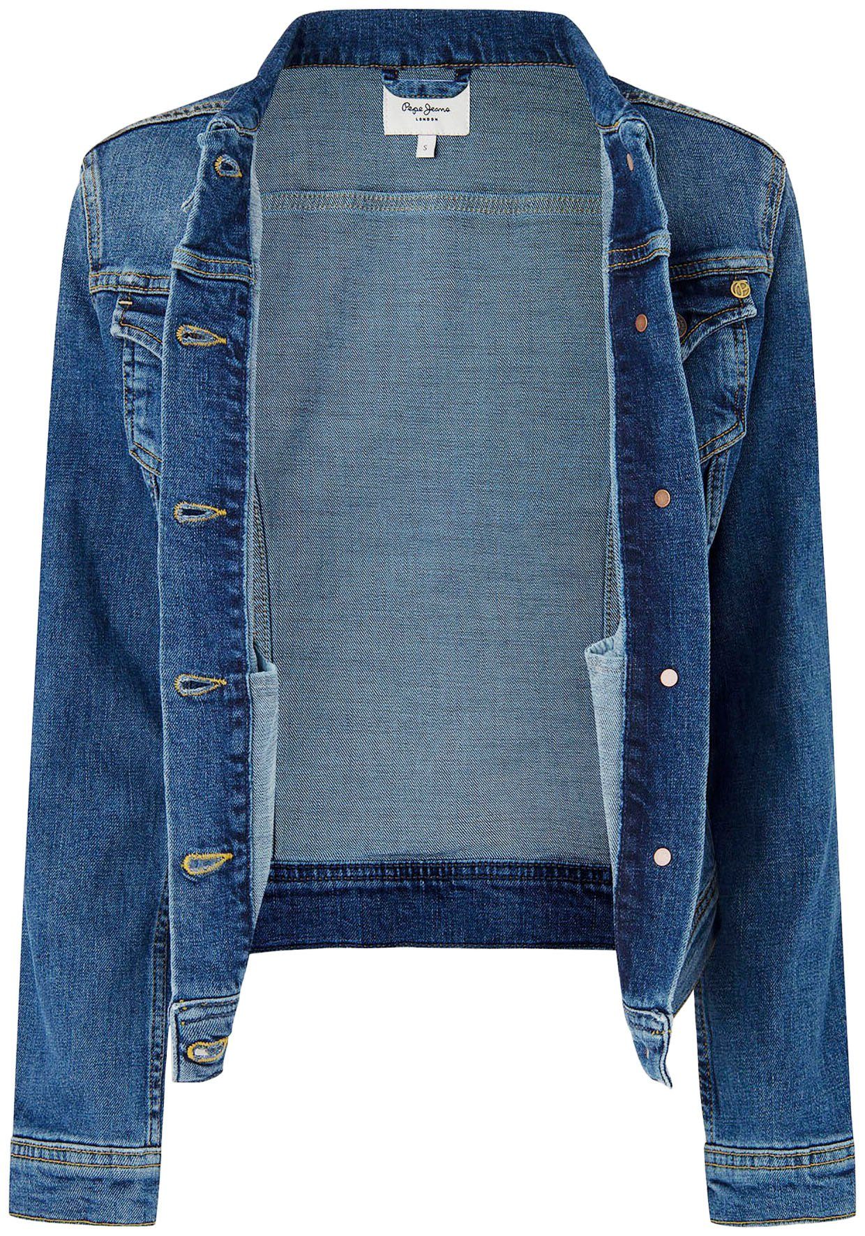 Pepe Jeans jack THRIFT met opgestikte borstzakken en doorknoopsluiting