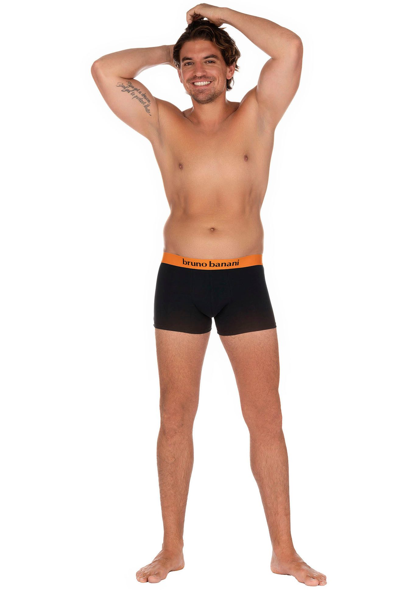 Bruno Banani Boxershort Flowing met contrasterend logo-tailleband (2 stuks, Set van 2)