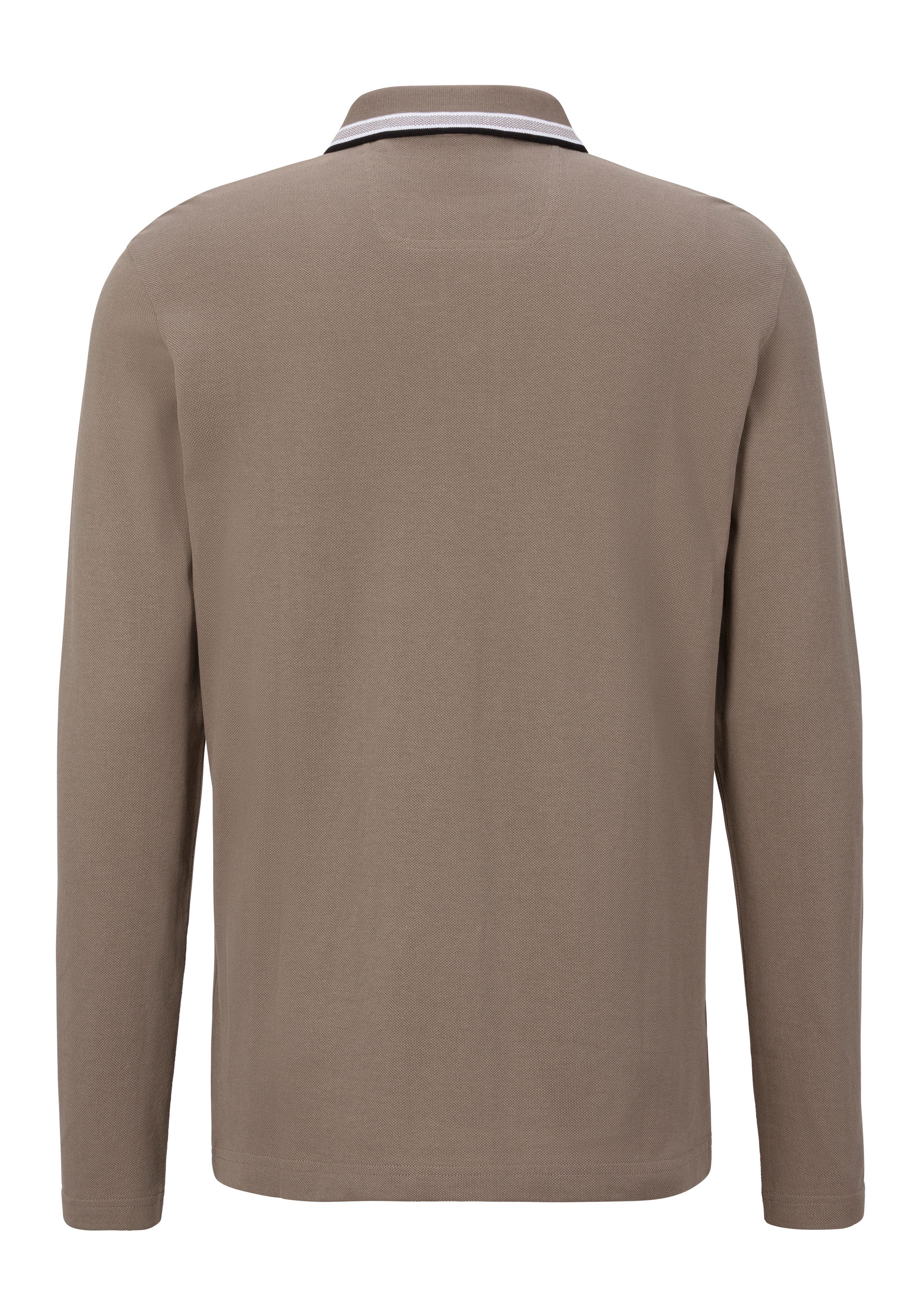 BOSS GREEN Poloshirt met lange mouwen Plisy met strepen op de kraag