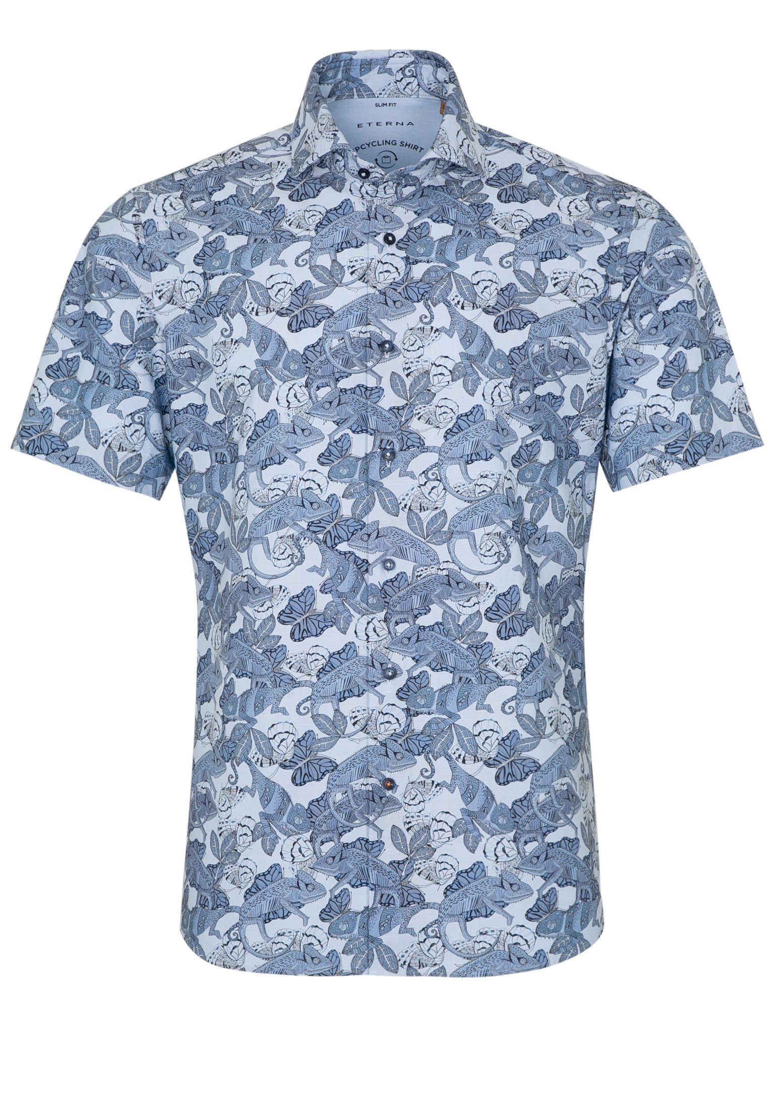 Eterna Overhemd met korte mouwen Slim fit EASY IRON (gemakkelijk te strijken)