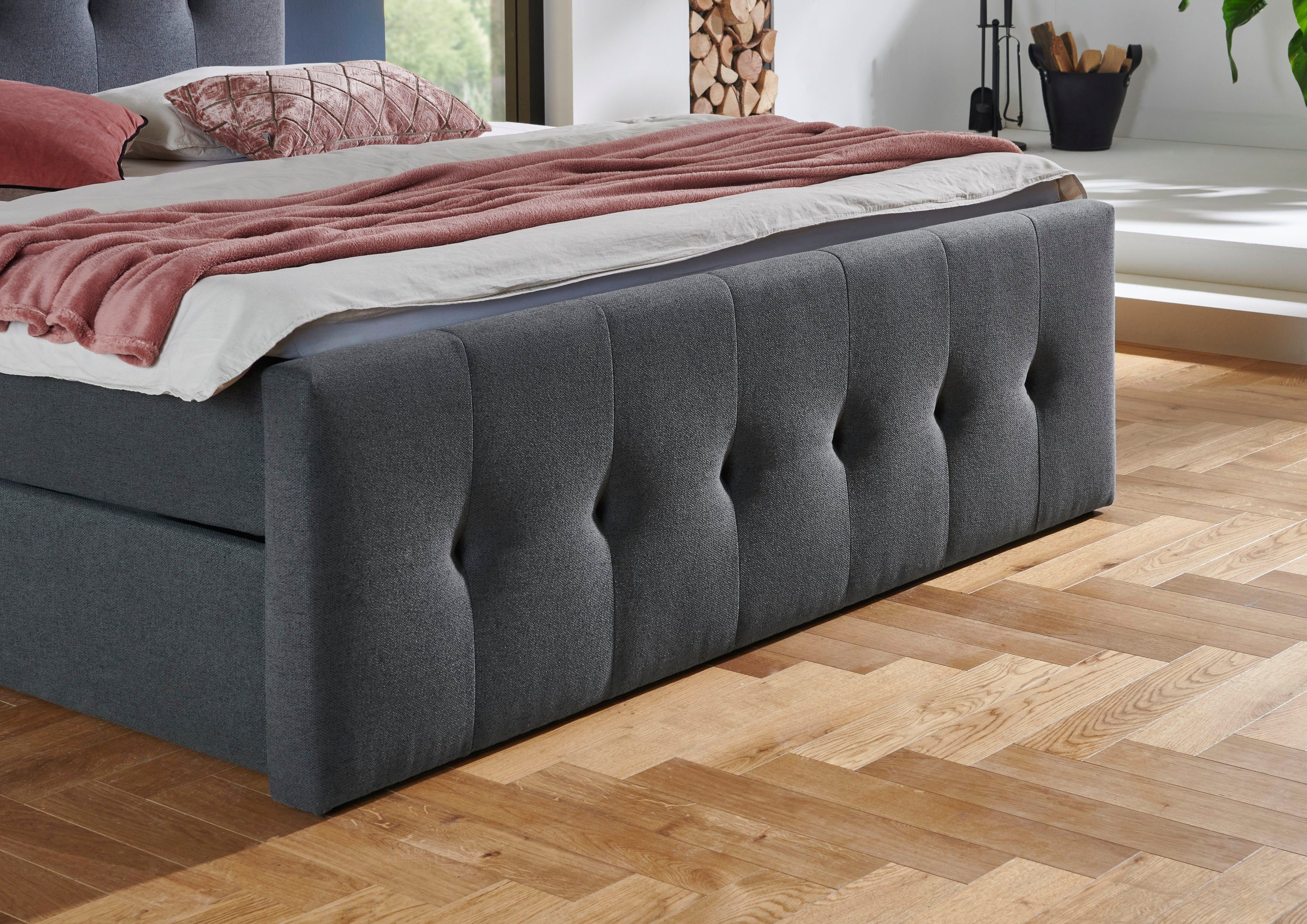 INOSIGN Boxspring Tessaja 180 x 200 cm, met bedkist, incl. topmatras