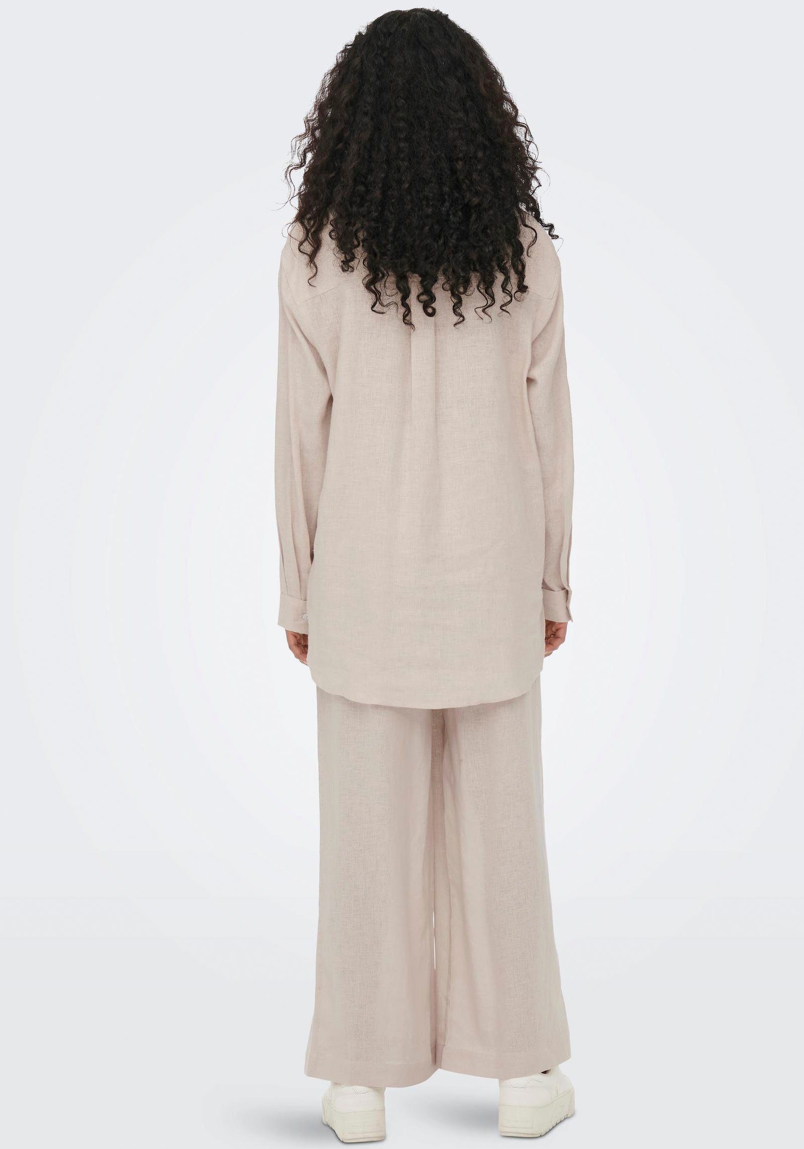 Only Lange blouse ONLTOKYO L/S LINEN BLEND SHIRT