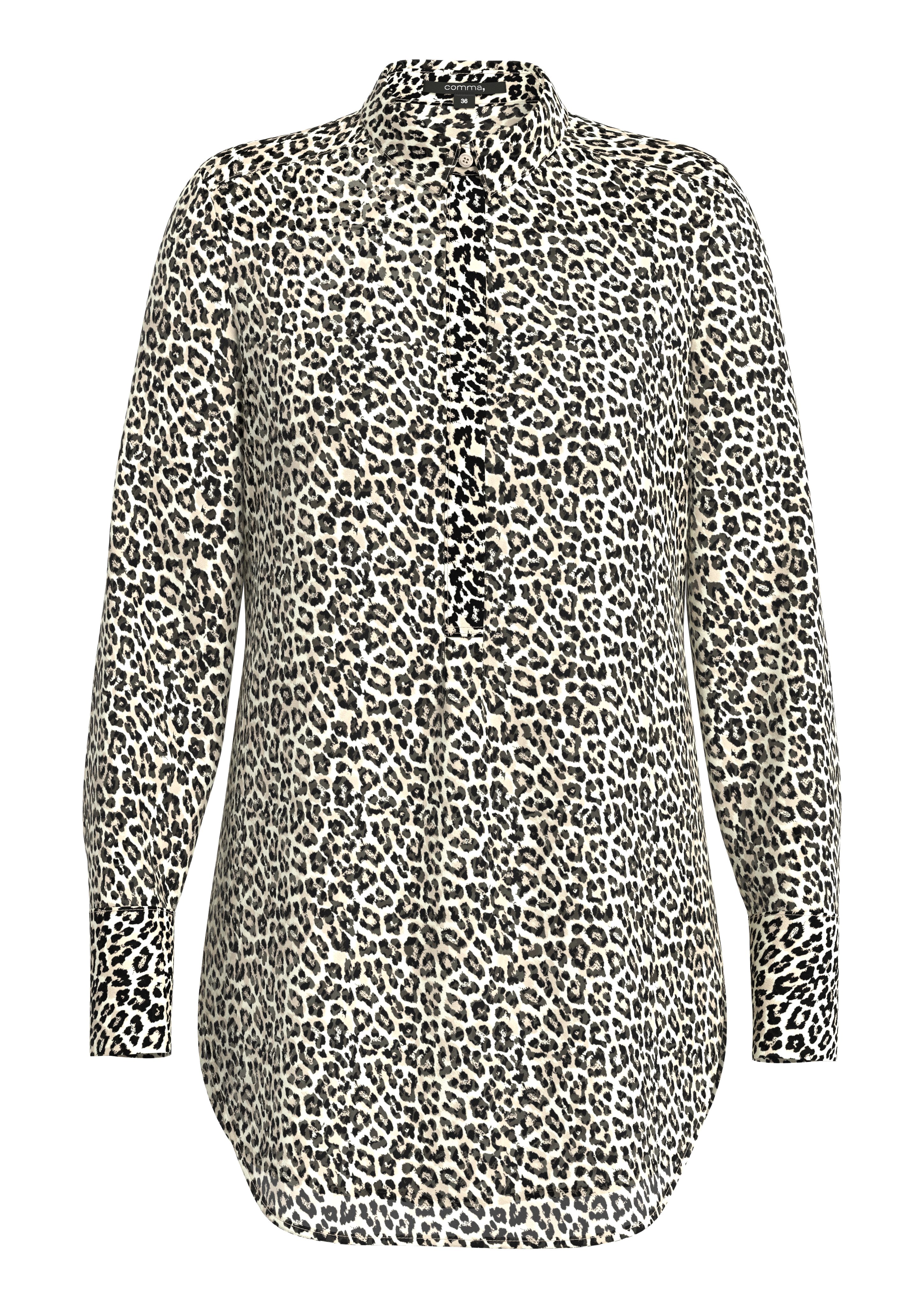 Comma Blouse met lange mouwen met animal-print