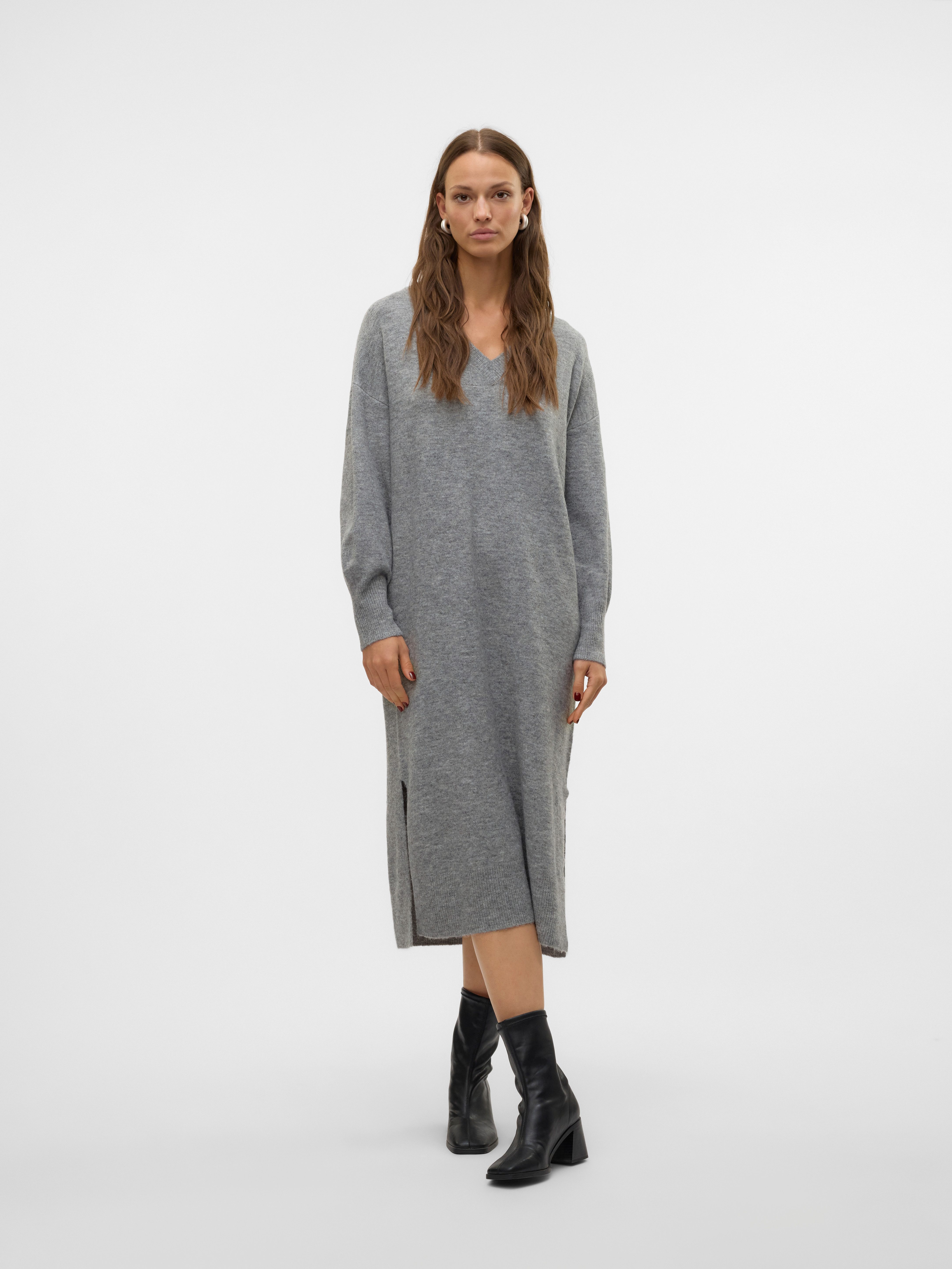 Vero Moda Gebreide jurk VMJUPITER LS V-NECK CALF DRESS BF