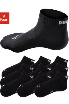 puma korte sokken met ribboorden (9 paar) zwart