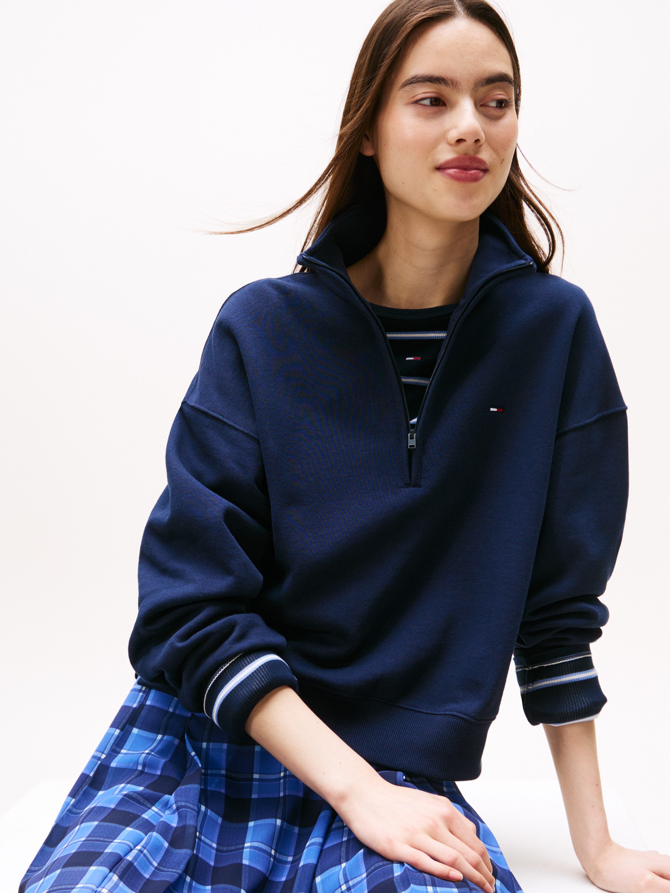 TOMMY JEANS Sweatshirt TJW BXY S-FLAG 1/4 ZIP
