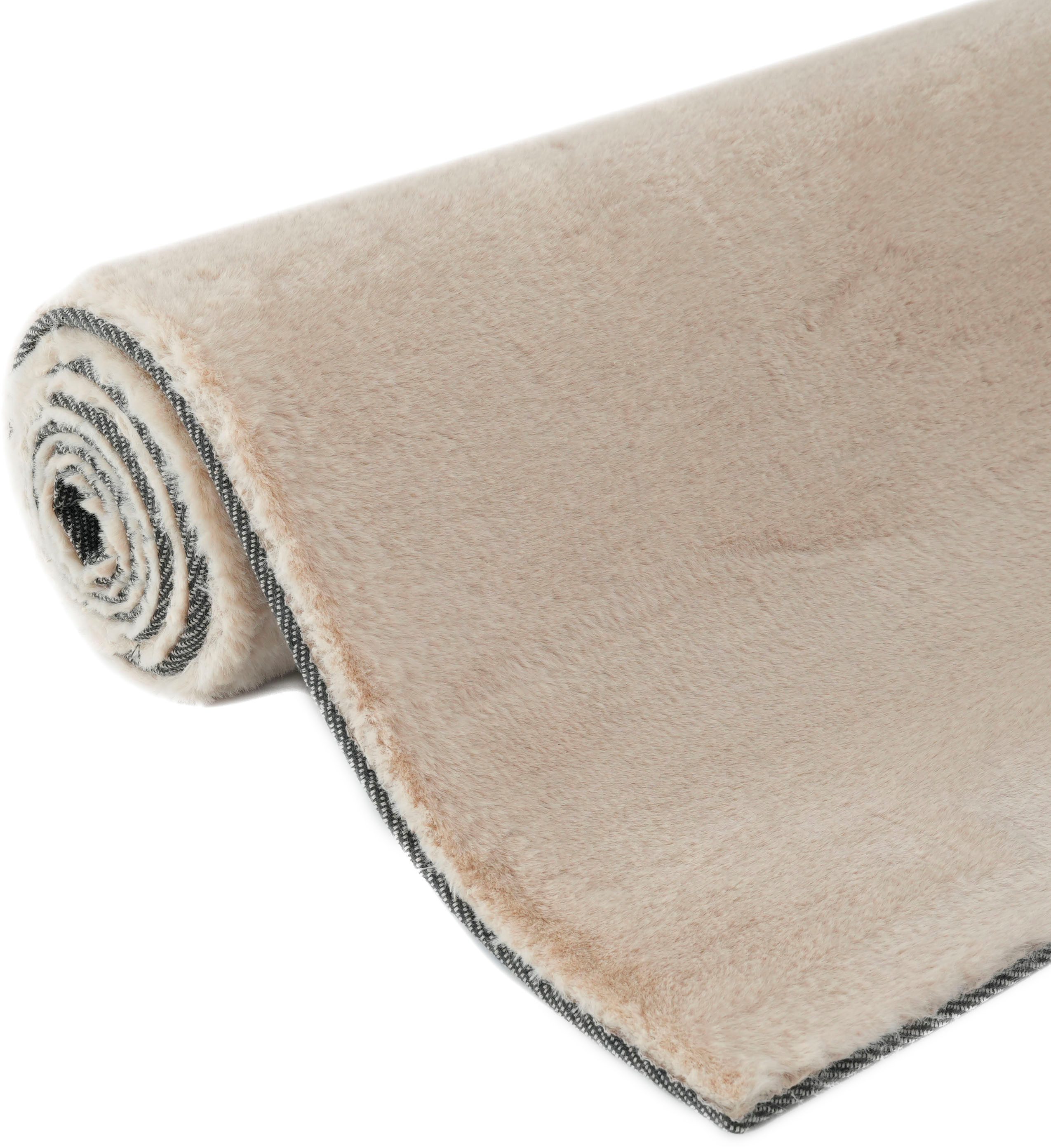 Bruno Banani Vachtvloerkleed Rabbit 2, kunstbont tapijt, modern Konijnenbont-grip, zeer zacht, woonkamer, slaapkamer, eetkamer