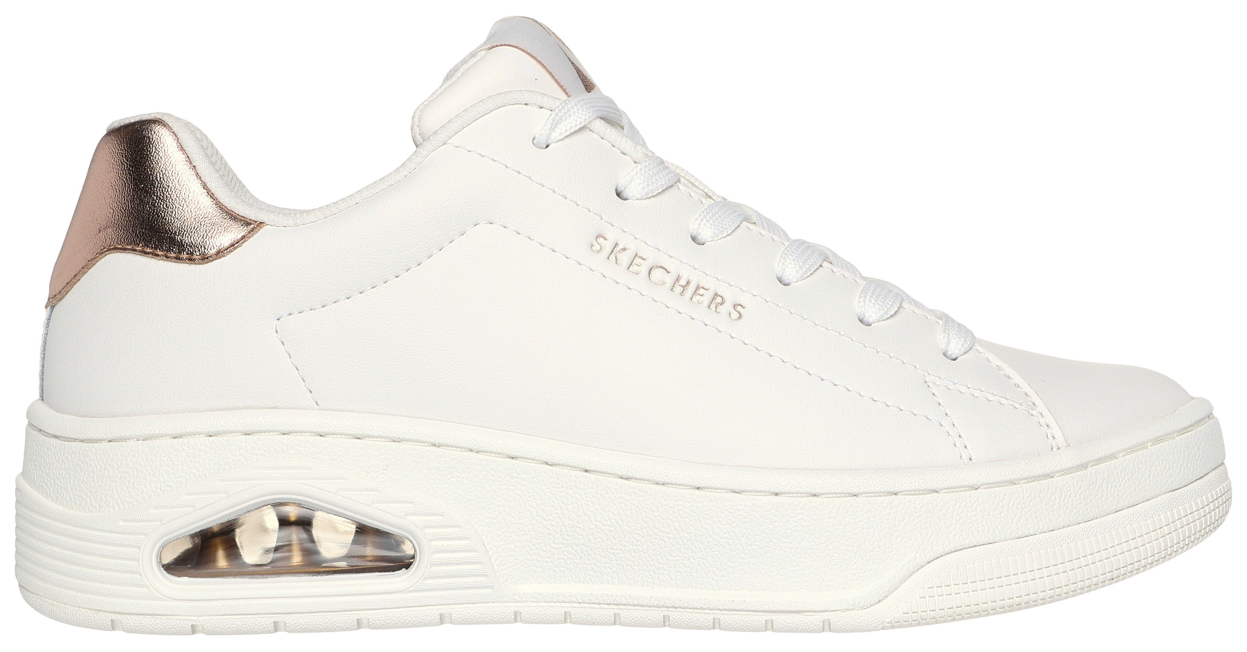 Skechers Sneakers UNO COURT met metallic-applicatie, vrijetijdsschoen, lage schoen, veterschoen