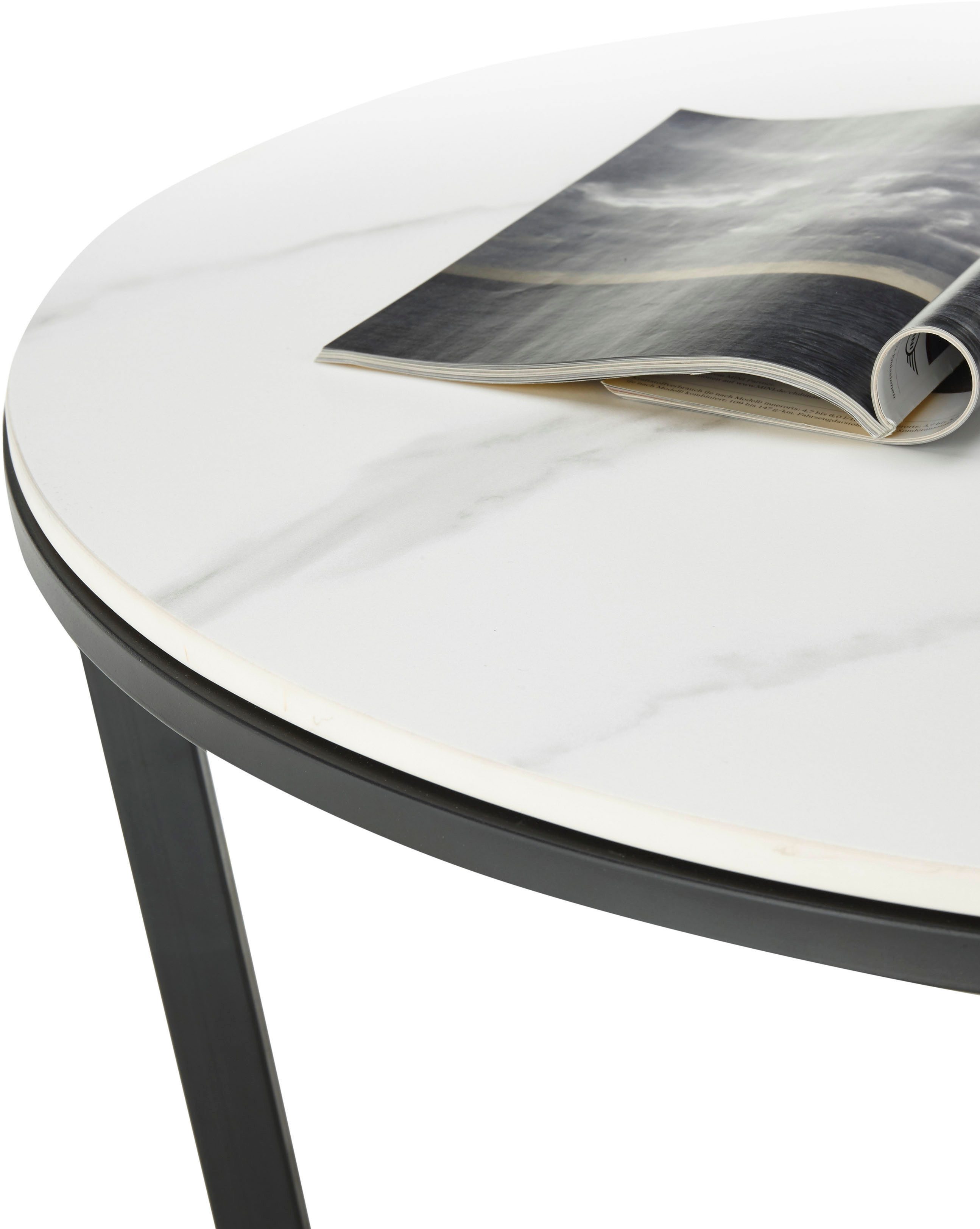 Stolkom Salontafel HARPER 2 rond keramiek, tafelblad gemarmerd