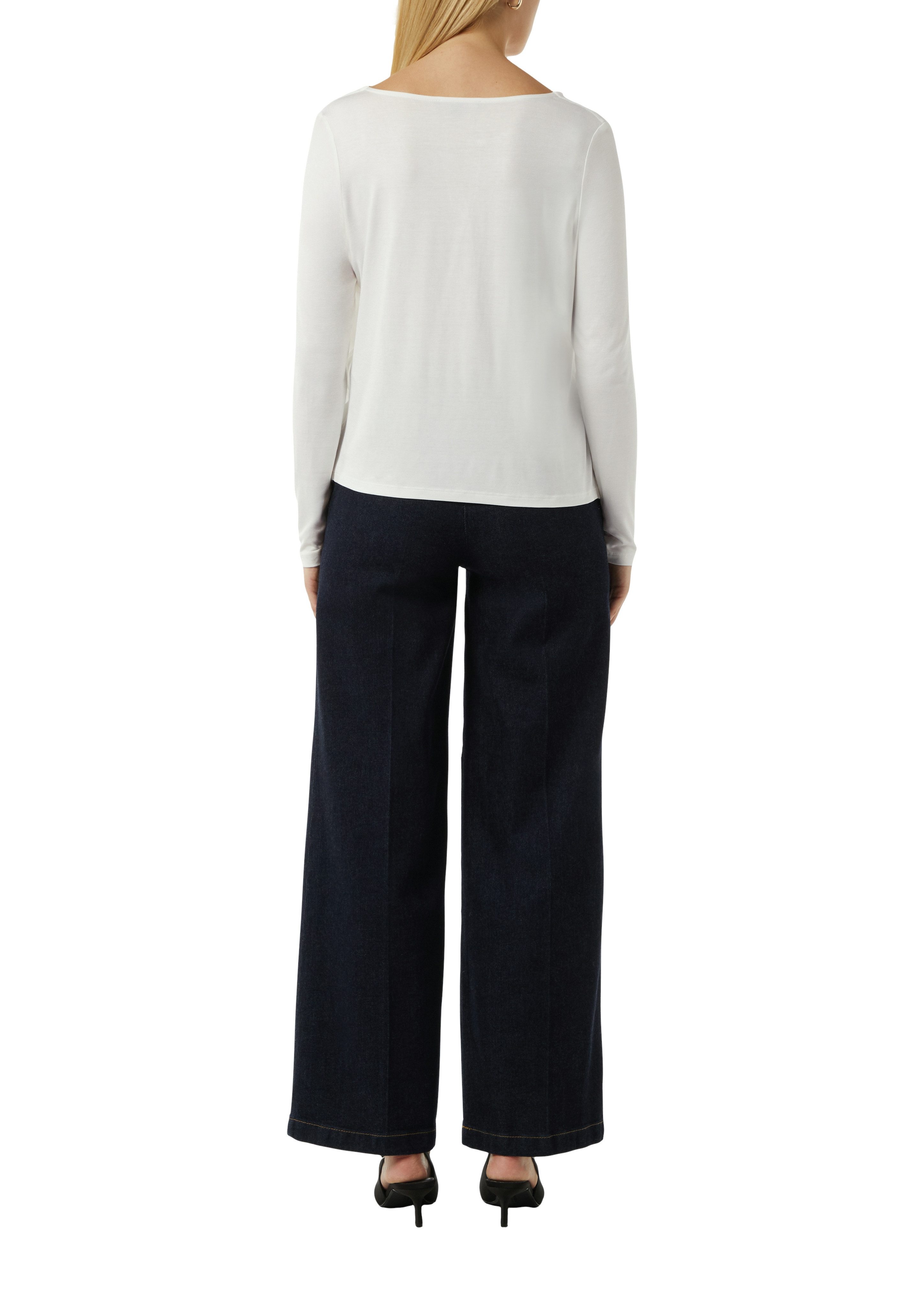 Comma Shirt met lange mouwen met siersteentjes