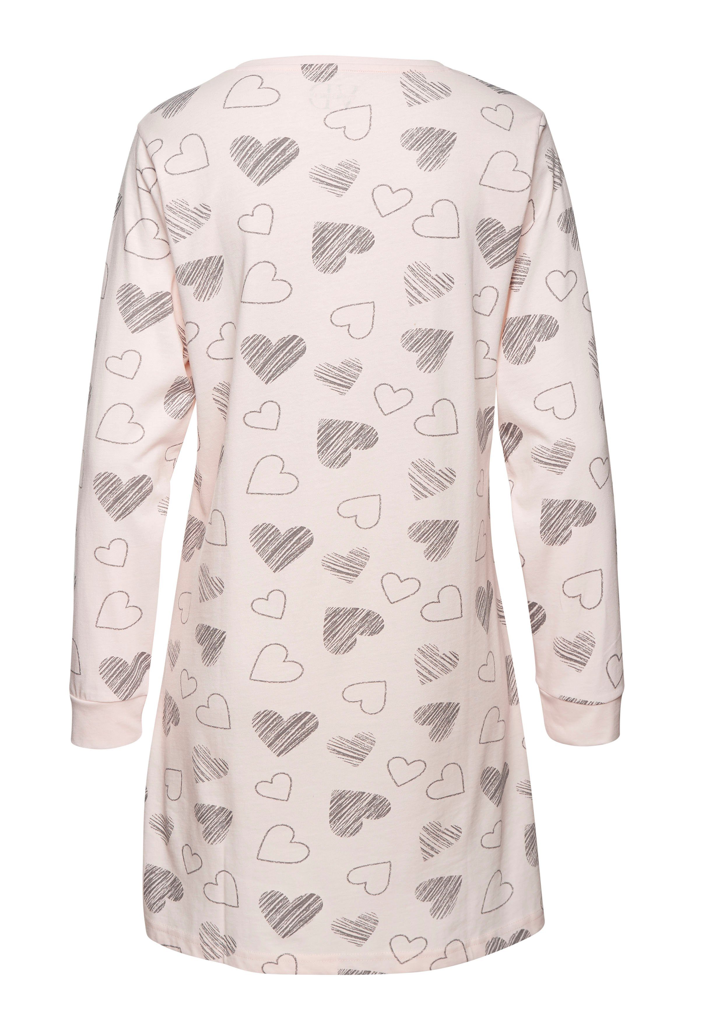 Vivance Dreams Nachthemd met leuke hartprint (Set van 2)