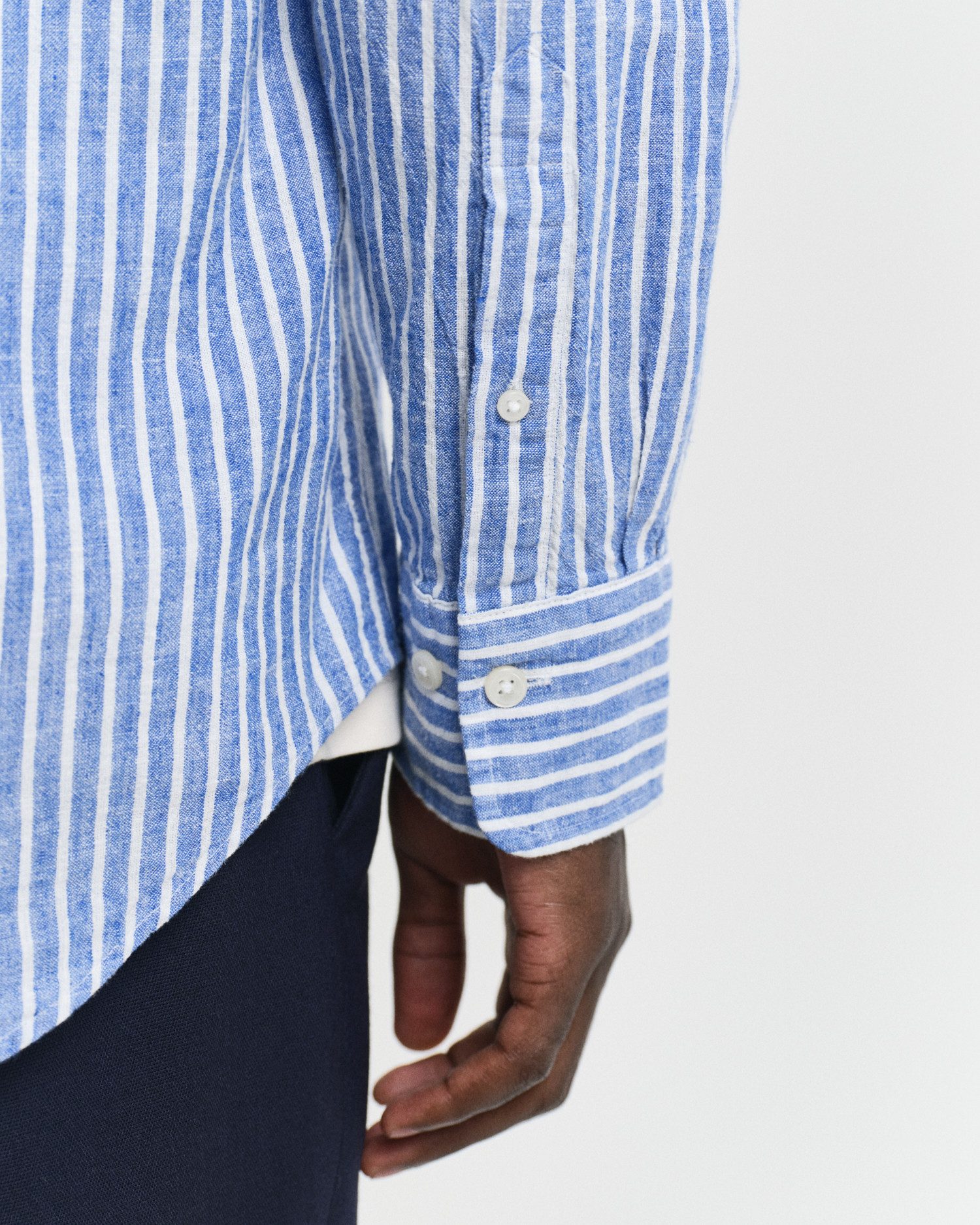 Gant Overhemd met lange mouwen REG COTTON LINEN STRIPE SHIRT