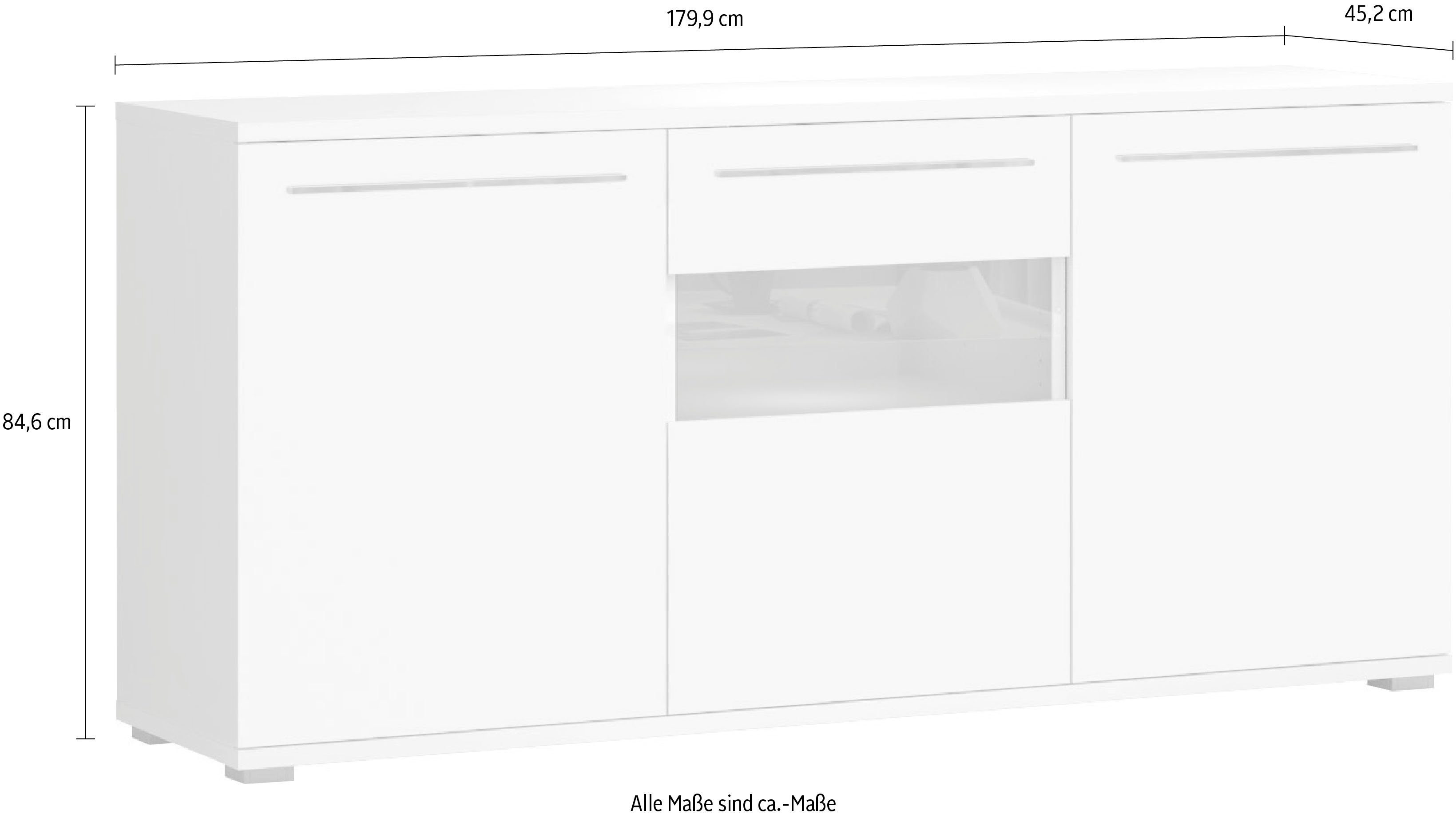 Places of Style Kast Piano Hoogglans UV gelakt, soft-closefunctie
