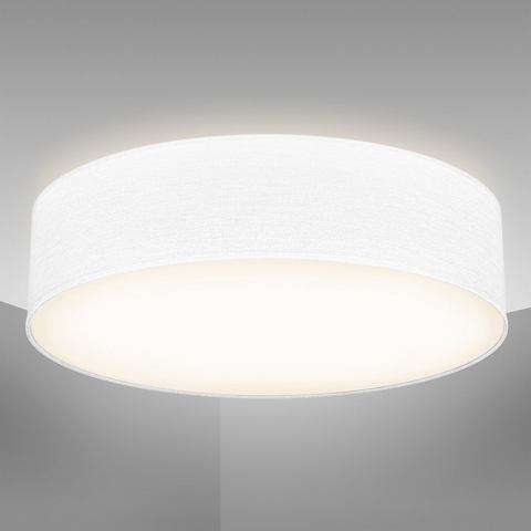 B.K.Licht Plafondlamp BK_SD1218 Deckenlampe, Ø38cm, Stoffschirm Weiß, 2x E27-Fassung