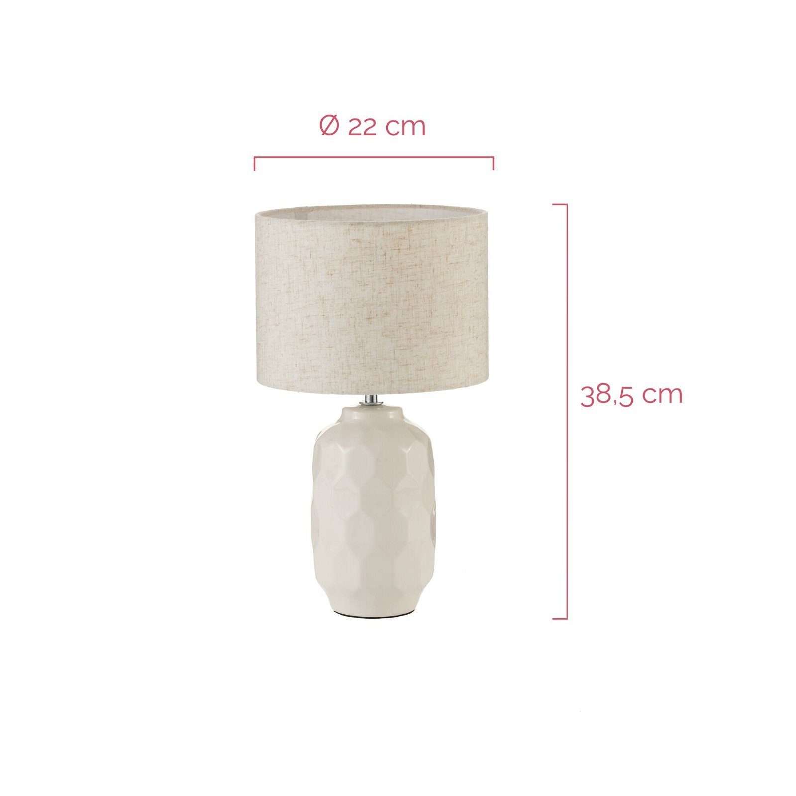 Pauleen Tafellamp Charming Sparkle max.20W crème stof/keramiek
