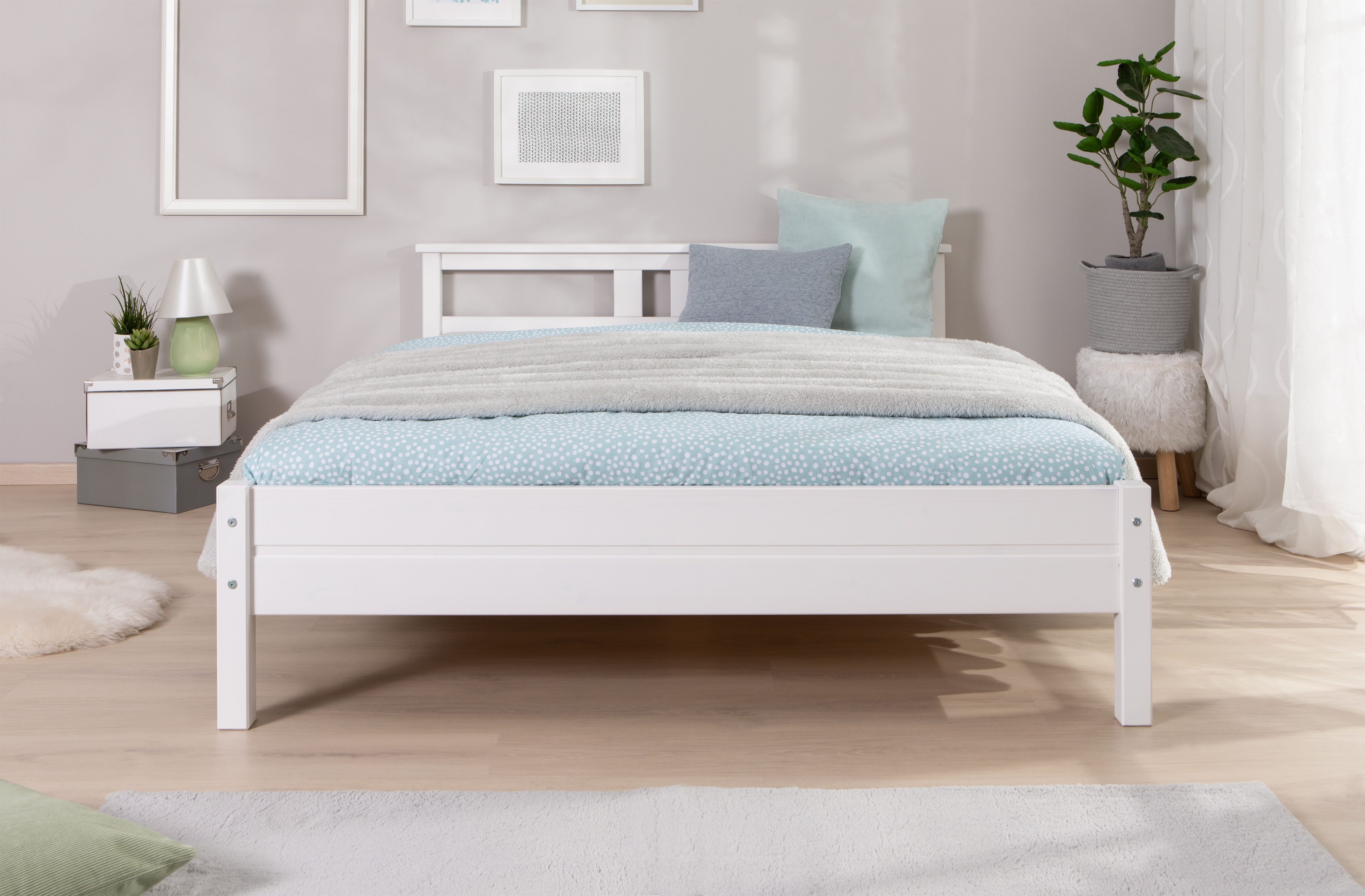 Ticaa Futonbed Merci Eenpersoonsbed, van massief pijnhout, incl. lattenbodem