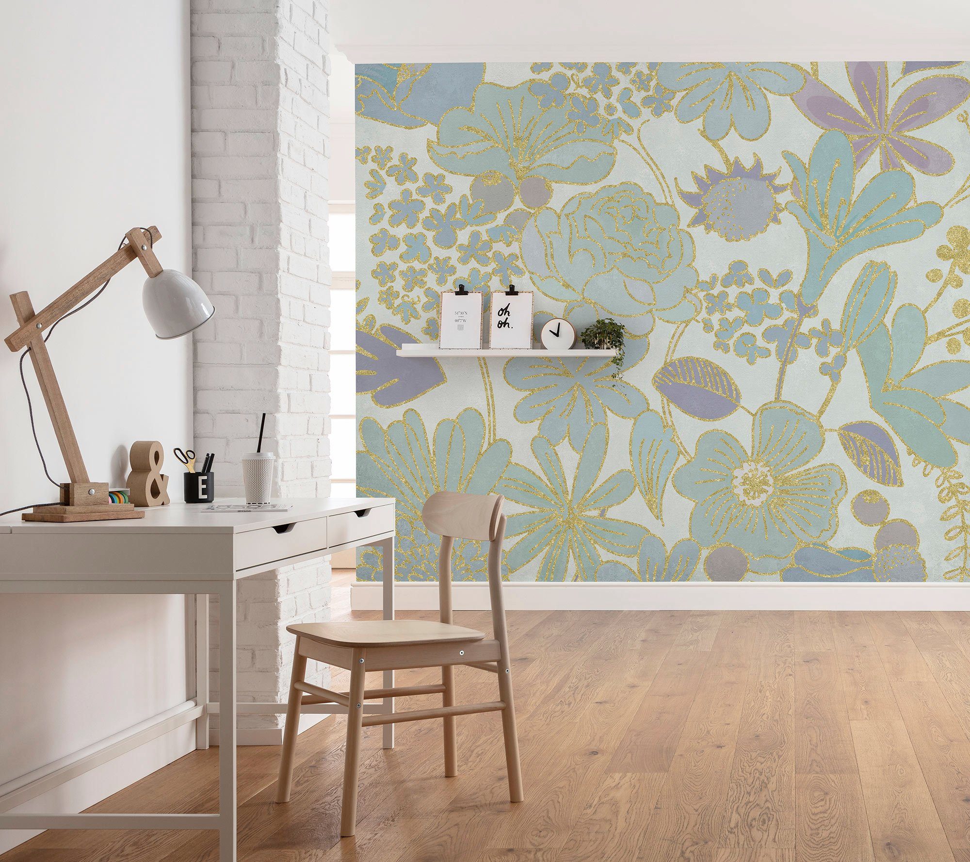 Komar Vliesbehang Digitale print vlies - Groovy Bloom - Afmeting 300 x 250 cm (1 stuk)