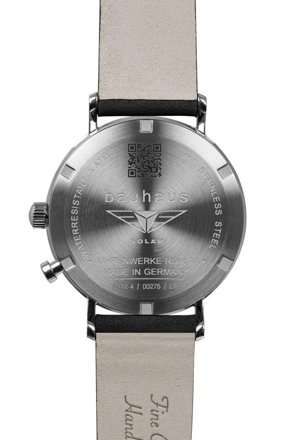 bauhaus Solarhorloge 2112-1 Polshorloge, herenhorloge, datum, Made in Germany