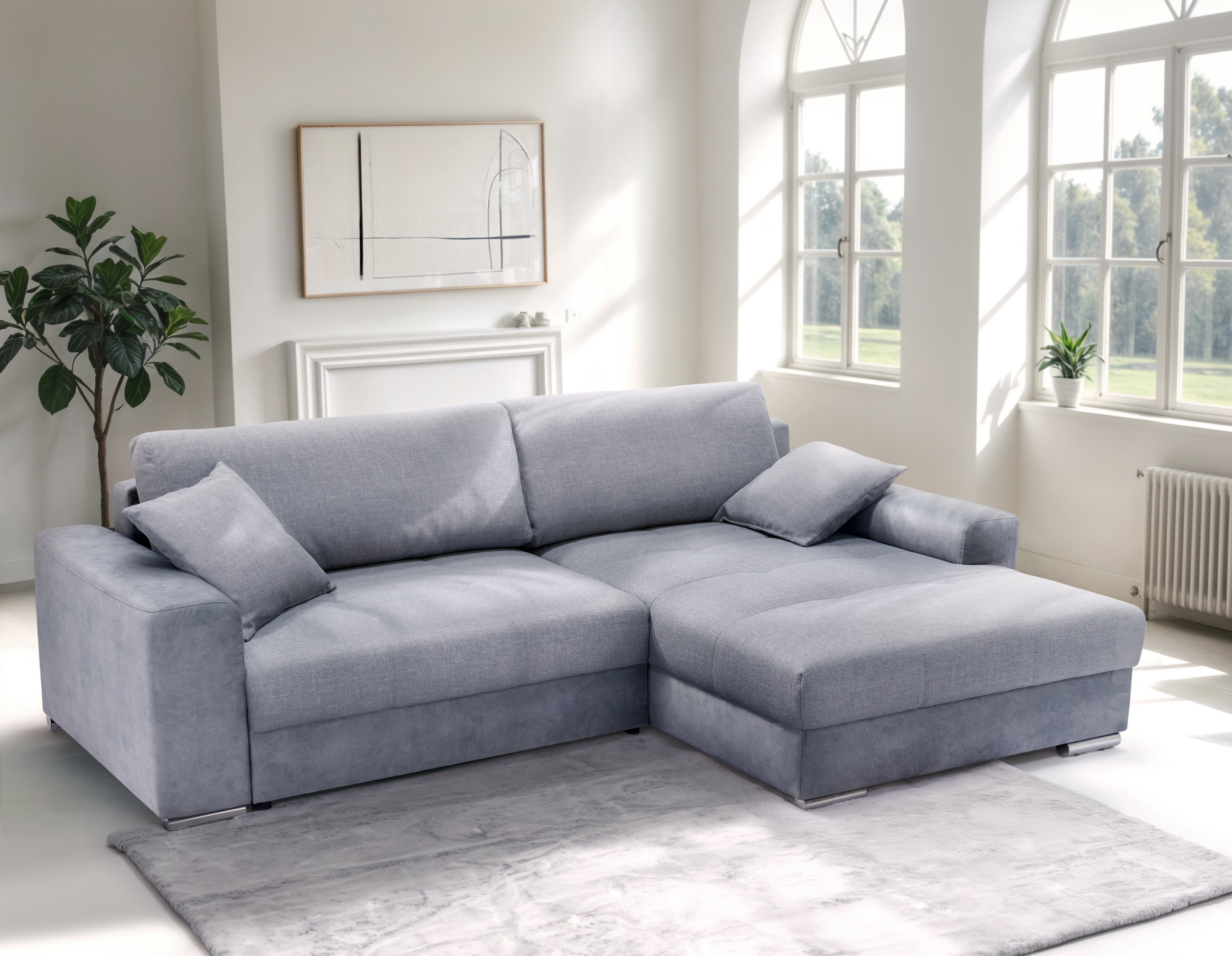 exxpo - sofa fashion Hoekbank Larnaca, incl. bedfunctie en opbergruimte, comfortabel en gezellig,