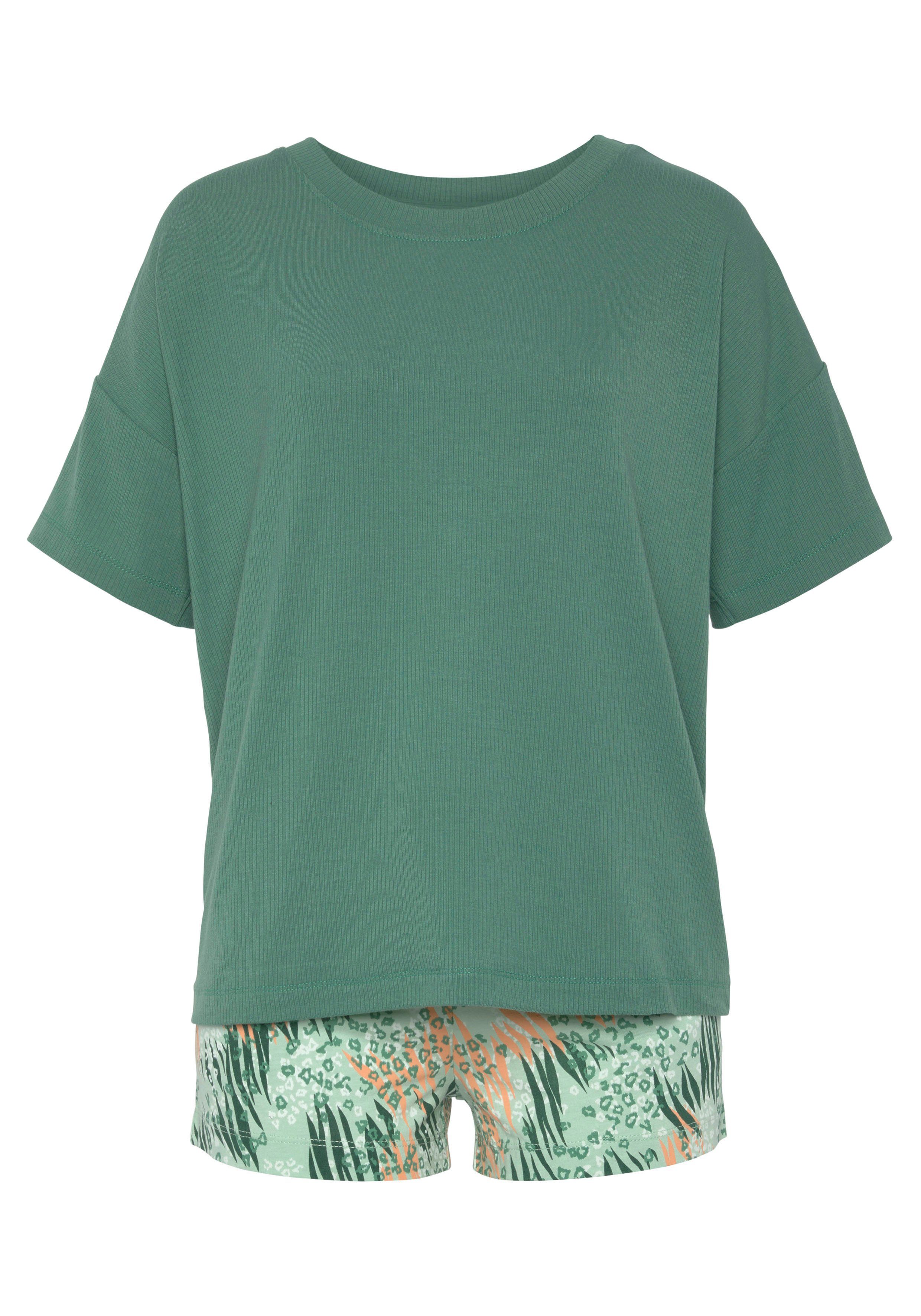 Vivance Dreams Shortama met abstracte natuurprint (2-delig)